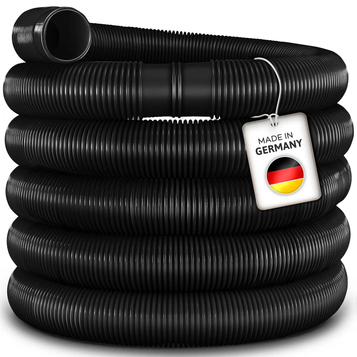 tillvex Manguera Flexible Solar de Piscina 32-38 mm para Bombas, Depuradoras y Cloradores (Negro, 20m / 38mm)