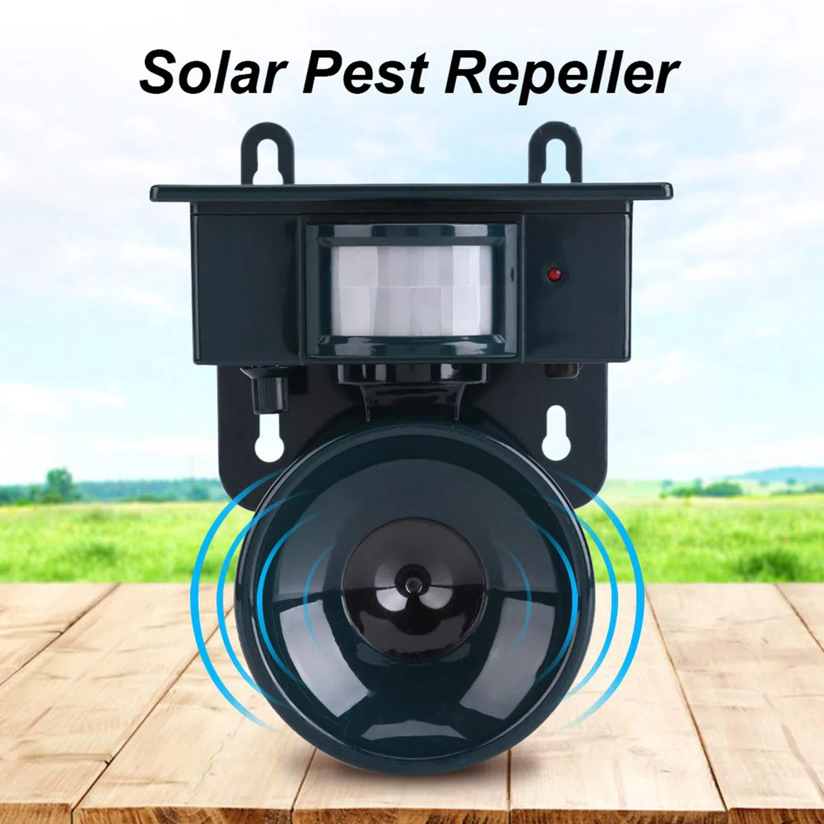 Tonysa Repelente ultrasónico Repelente ultrasónico de pájaros, Sensor de Movimiento PIR con energía Solar Repelente ultrasónico de plagas Bird Dog Cat Mouse Chaser para Exteriores