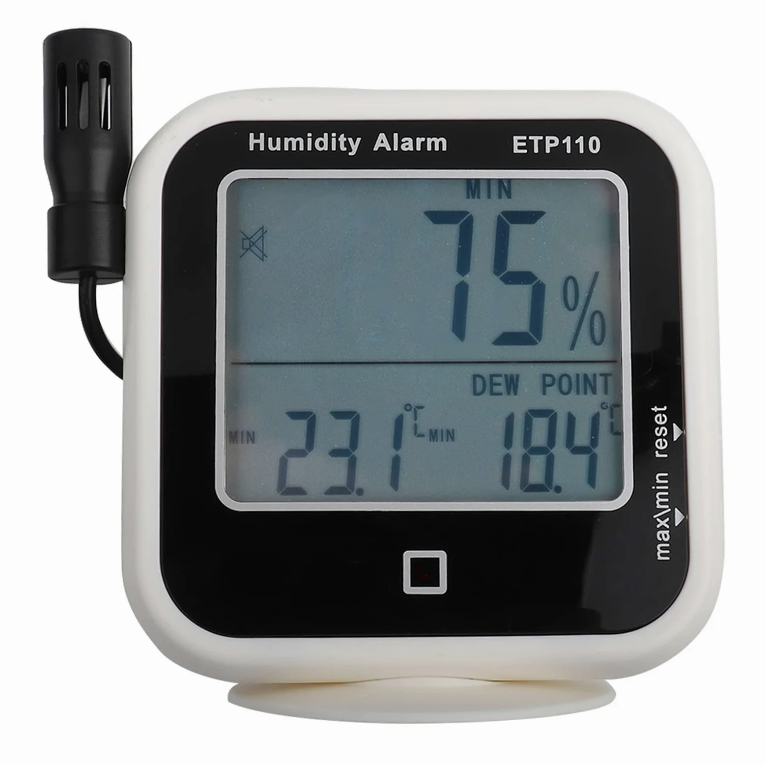 Medidor de Punto de Rocío Termohigrómetro Digital para Hogar/Laboratorio, Muestra La Temperatura, La Humedad Relativa y el Punto de Rocío. Es Fácil de Operar y Es Ideal para