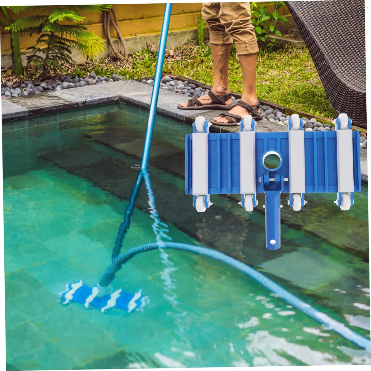 Yardwe Cabezal De Succión De Piscina Manual Con Limpiador, Piezas De Vacío, Cepillo Para Aspiradora De Mano y Cabezal De Limpieza Abdominales