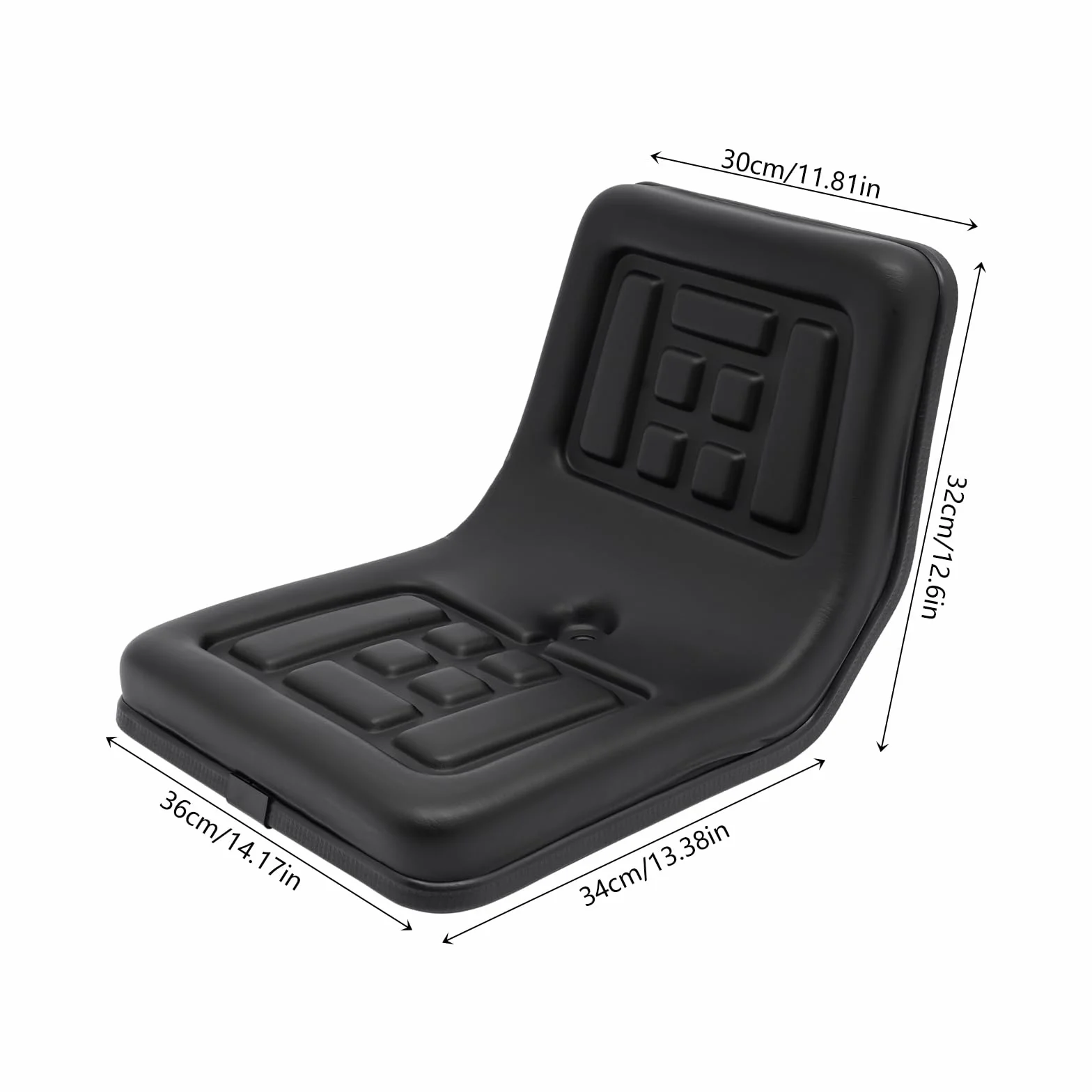 Asiento universal de tractor de poliuretano con rieles horizontal ajustable 36 x 35 x 30 cm para carretillas elevadoras, excavadoras, cortadoras de césped y volquetes