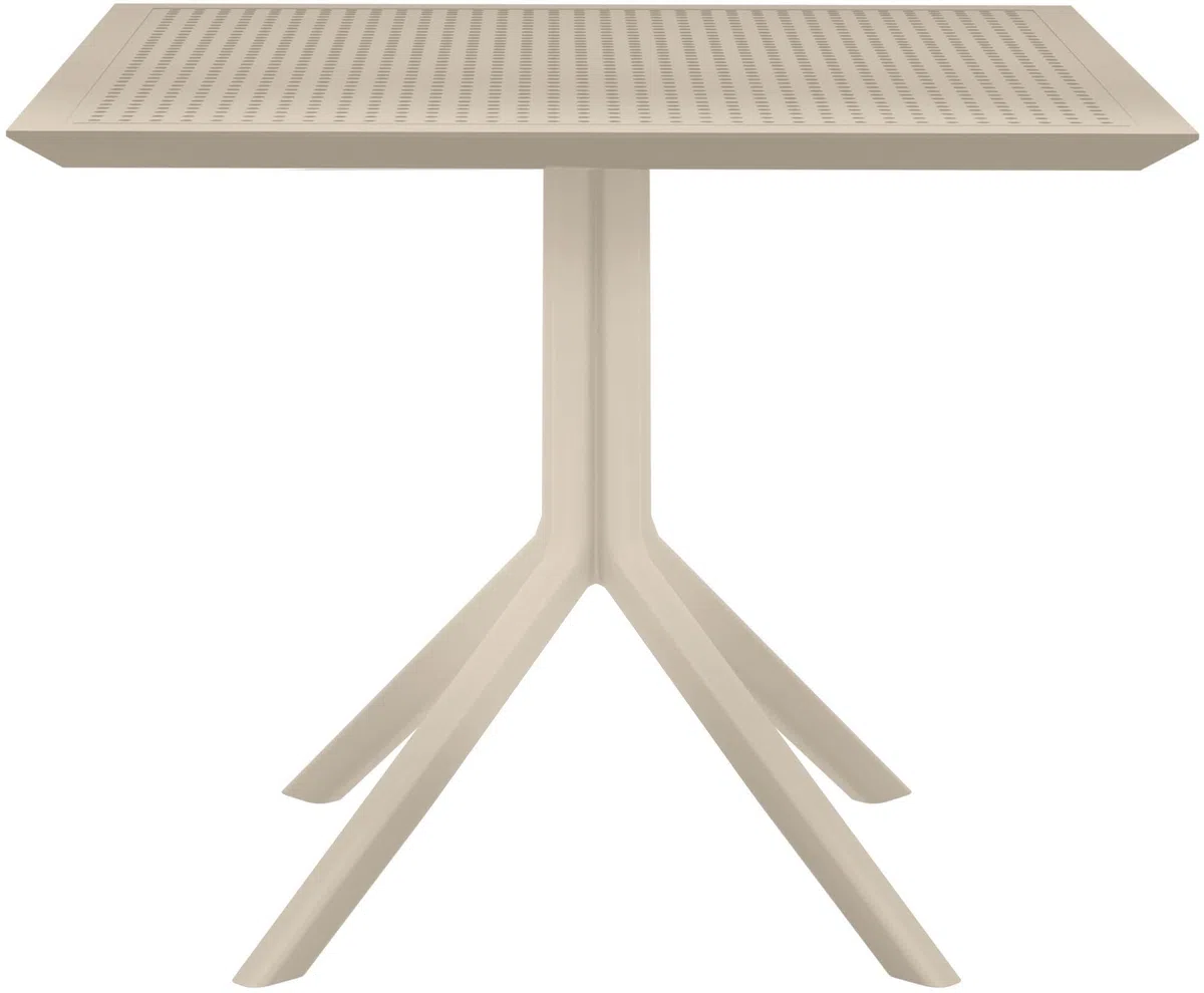 CLP Mesa Sky 80 x 80 cm I Mesa de jardín, Resistente a la Intemperie y a los Rayos UV I Mesa de balcón Cuadrada, Color:Gris Pardo