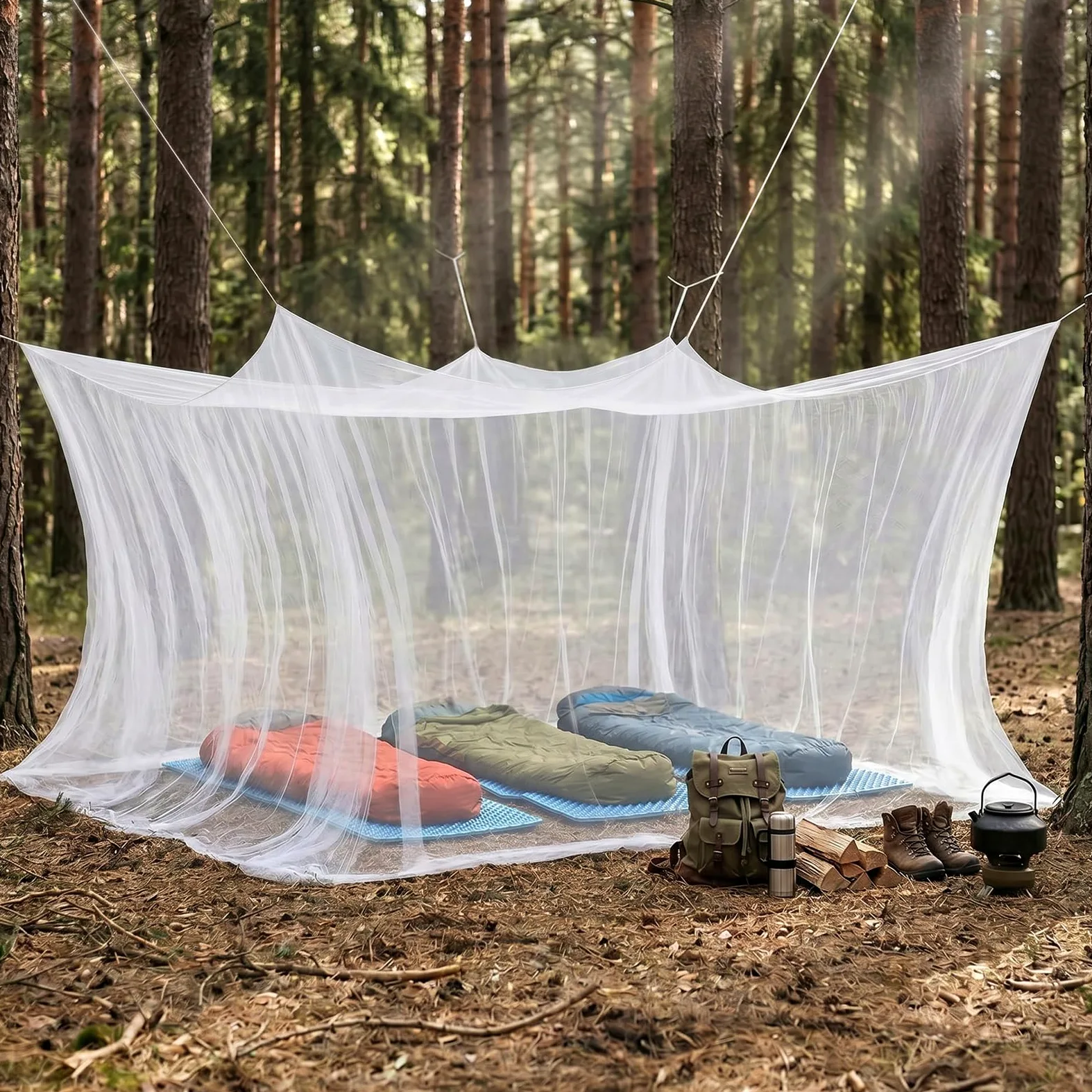 Sekey Mosquitera de 500 x 300 x 250 cm, Malla Fina de 0,07 mm, Doble mosquitera de Viaje, portátil Cerrada, Tienda de campaña Cerrada, protección contra Insectos para Exteriores, jardín, balcón