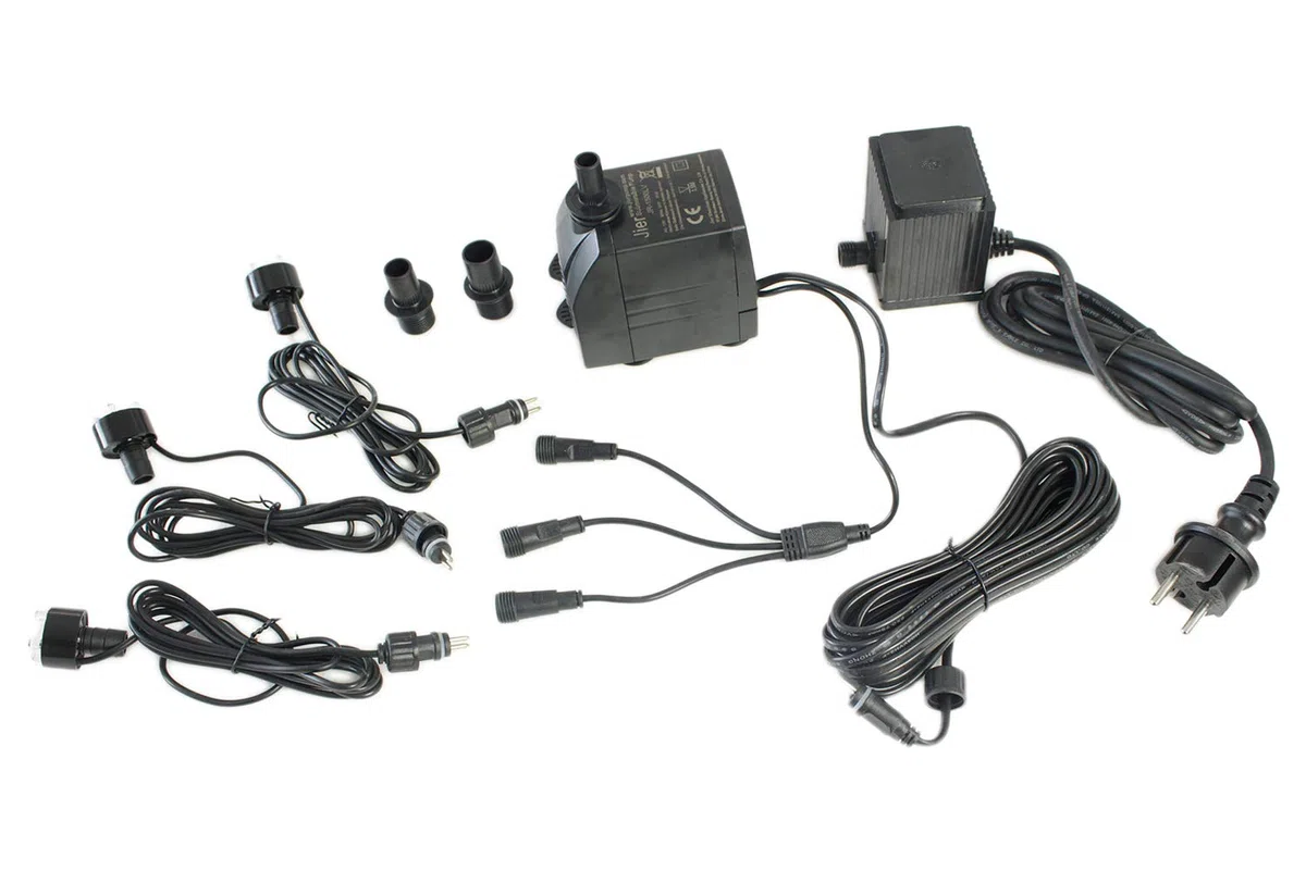 Arnusa Bomba de fuente con 3 luces LED, sumergible, para estanque, fuente (1500 L/H, blanco cálido)