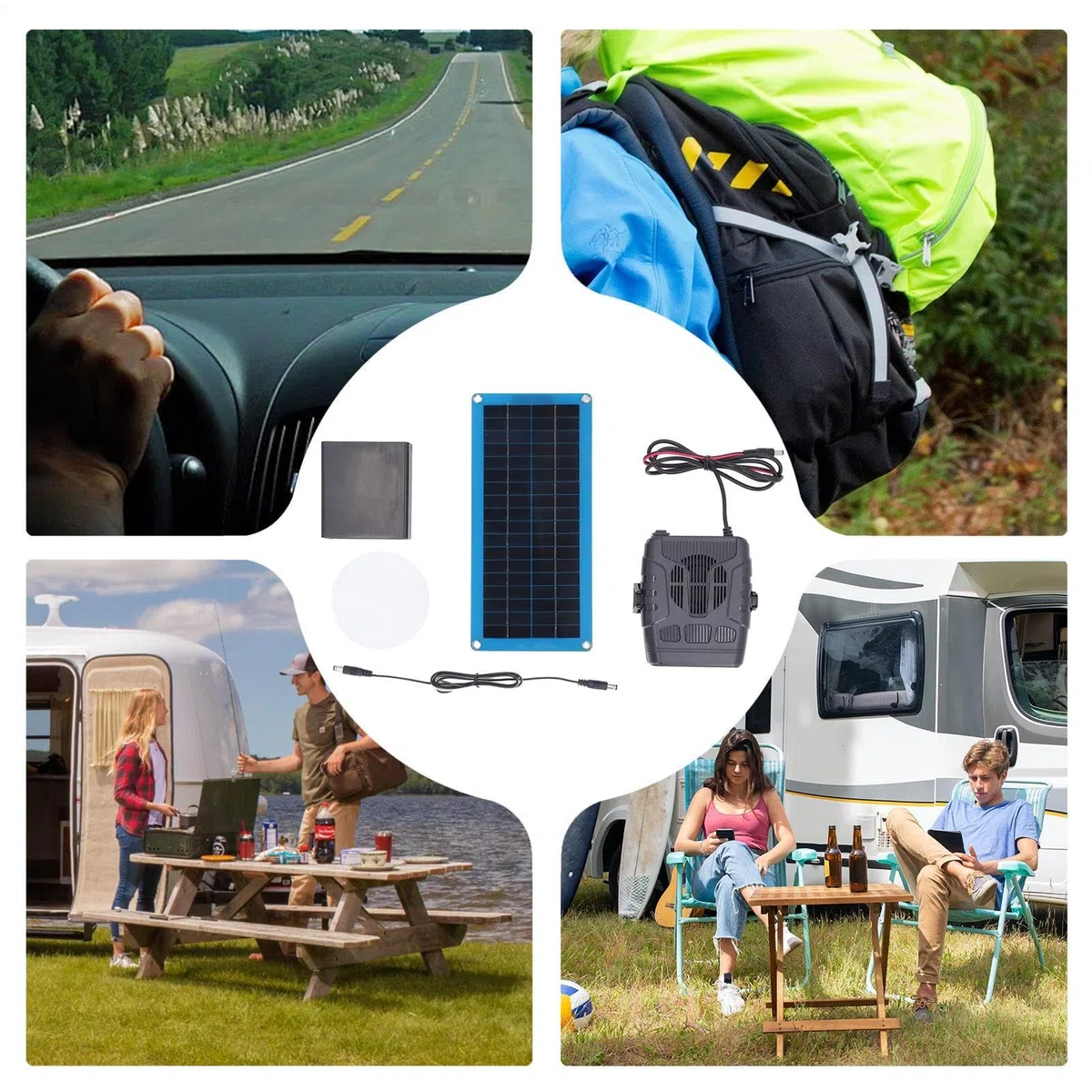 Kit de calefacción de energía renovable - Calentador solar para aves de corral, Panel de calefacción eficiente para invernadero | Ventilador y desempañador portátil para coche, Cabina de invierno, Gar