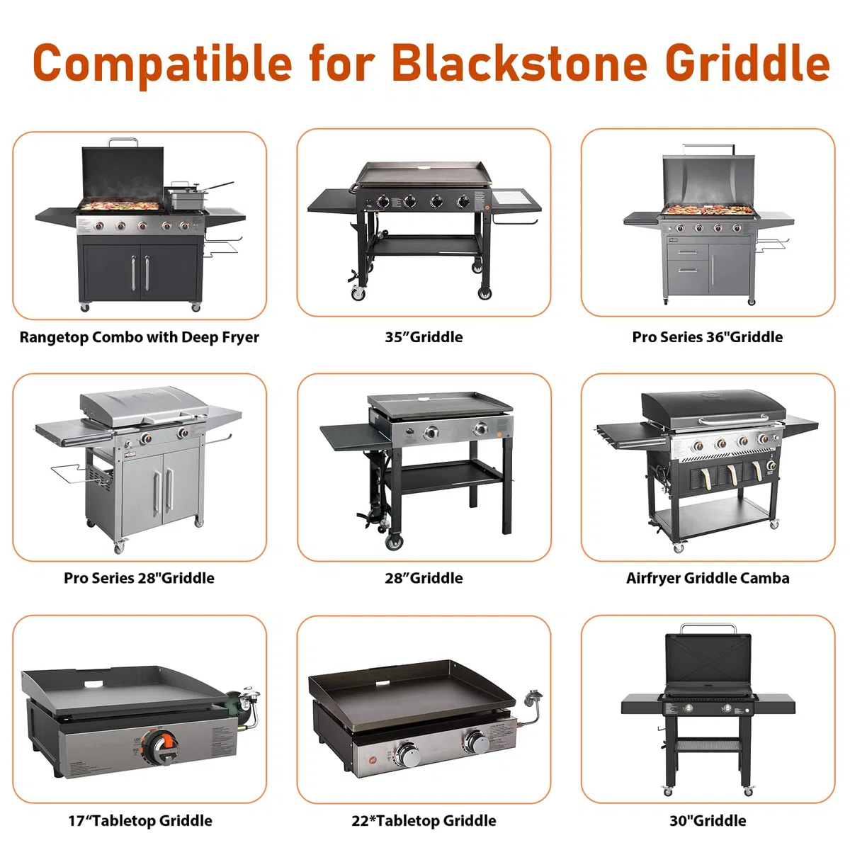 Paquete de 50 accesorios para plancha Blackstone, forros de taza de grasa, bandeja de goteo de papel de aluminio para parrilla Blackstone de 17, 22, 28, 36 pulgadas, bandeja de grasa