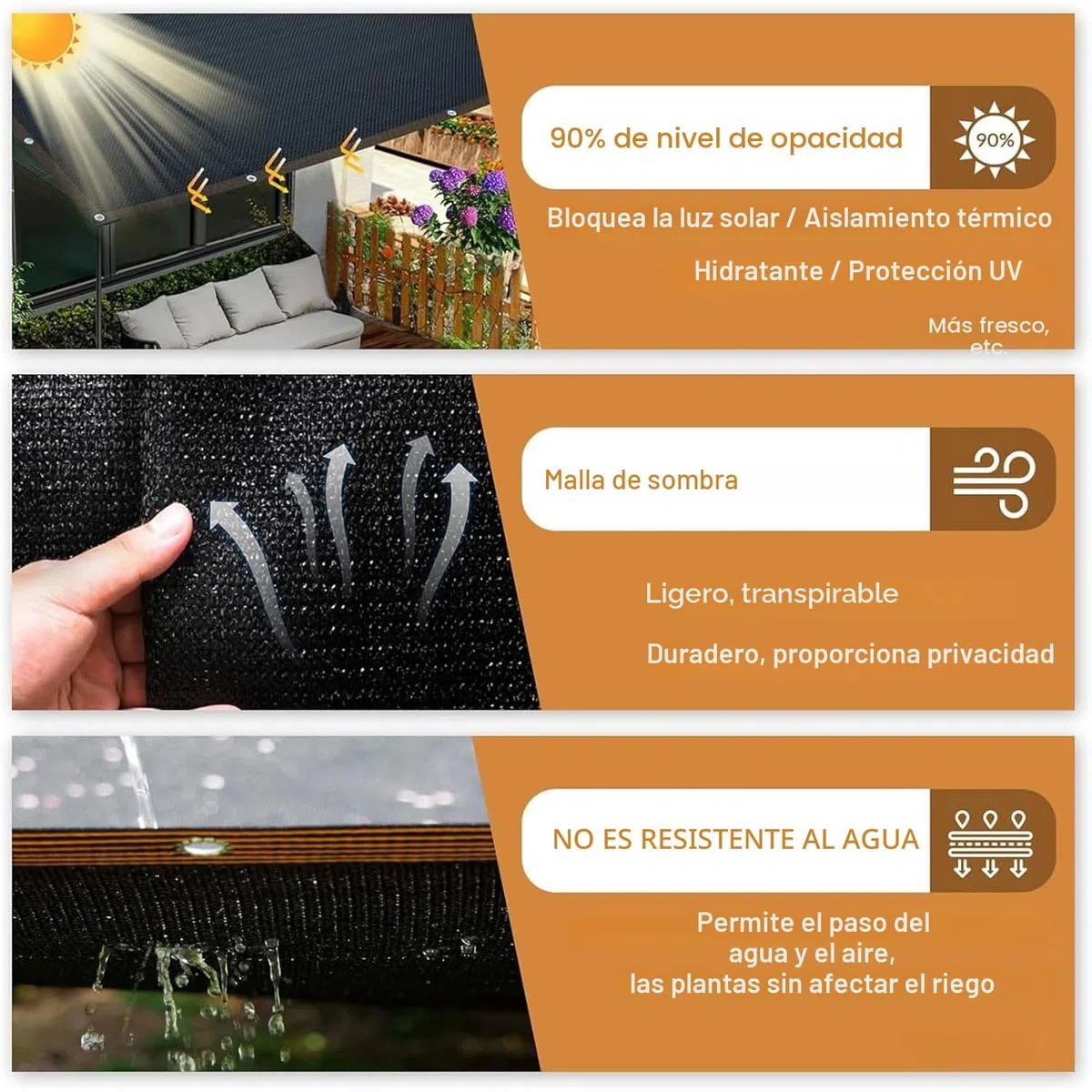 Red de sombra de 4 x 5 m, 90 % con ojales, tela de sombra con ojales, para jardín, pérgola, plantas de patio, invernadero, gallinero