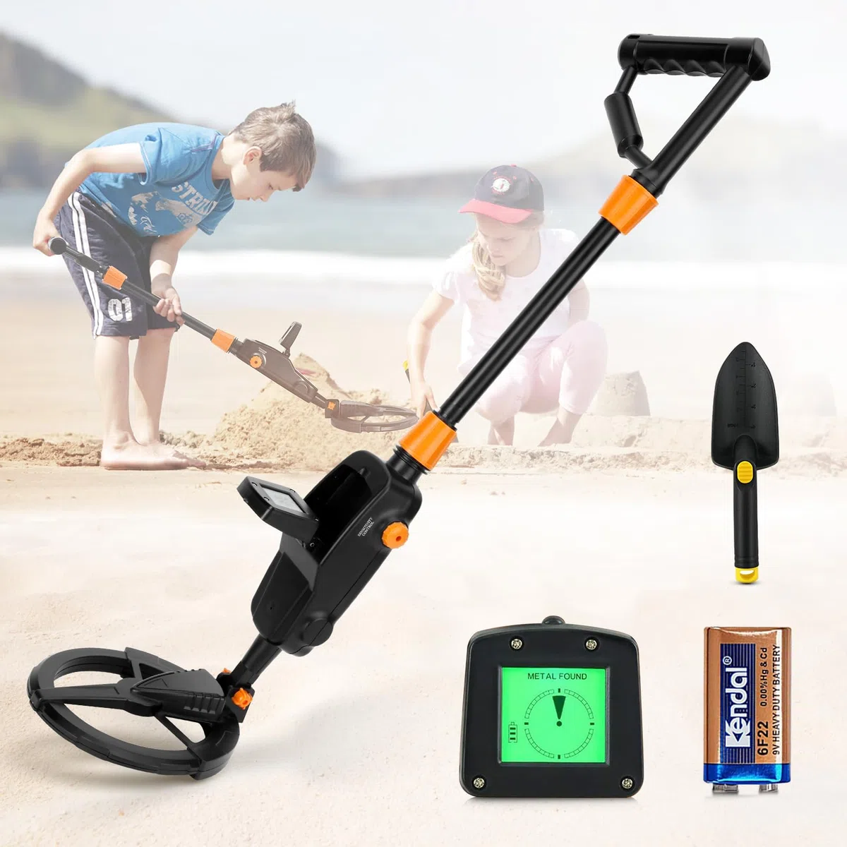 Detector de Metales Niños, Sunowl Detector de Metales para Niños con Pantalla LCD e Indicación de Sonido, de Alta Sensibilidad con Bobina de Búsqueda para Búsqueda de Metale