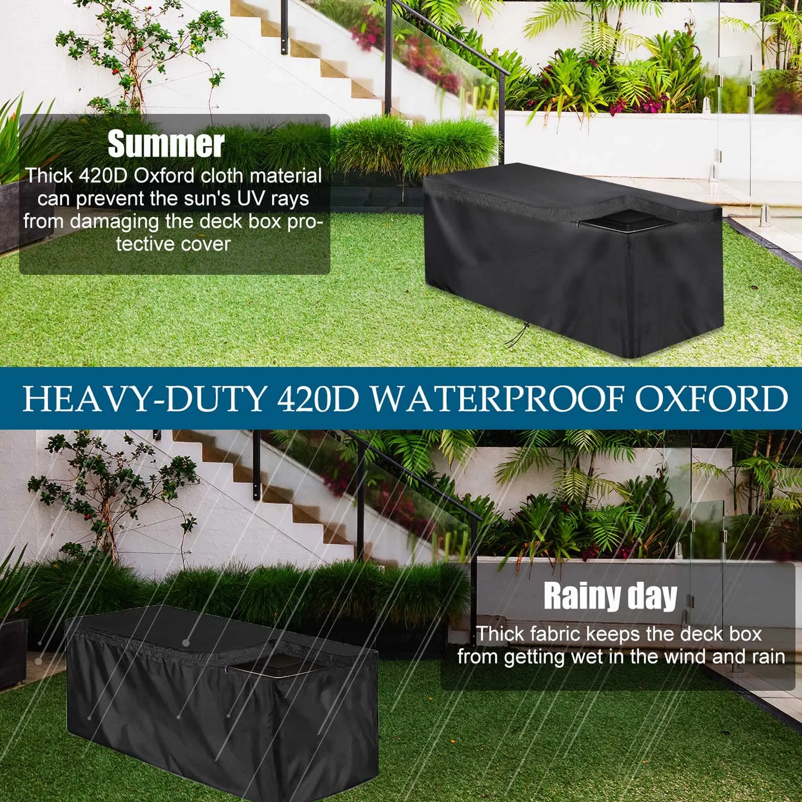 Schleuder Cubierta de Casillero, Cubierta de Protección de Casillero de Tela Oxford 420d, Cubierta Impermeable, A Prueba de Invierno, Resistente A Los Rayos UV, Lona De Casillero (132X71X67cm)