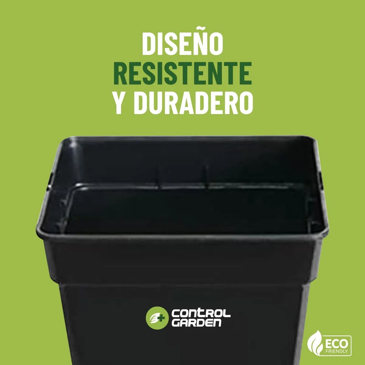 GROWMANIA Pack 10 Macetas Cuadradas para Plantas Negra 25L - Diez Maceteros de Plástico para Flores 33x33x35 cm - Base 25x25