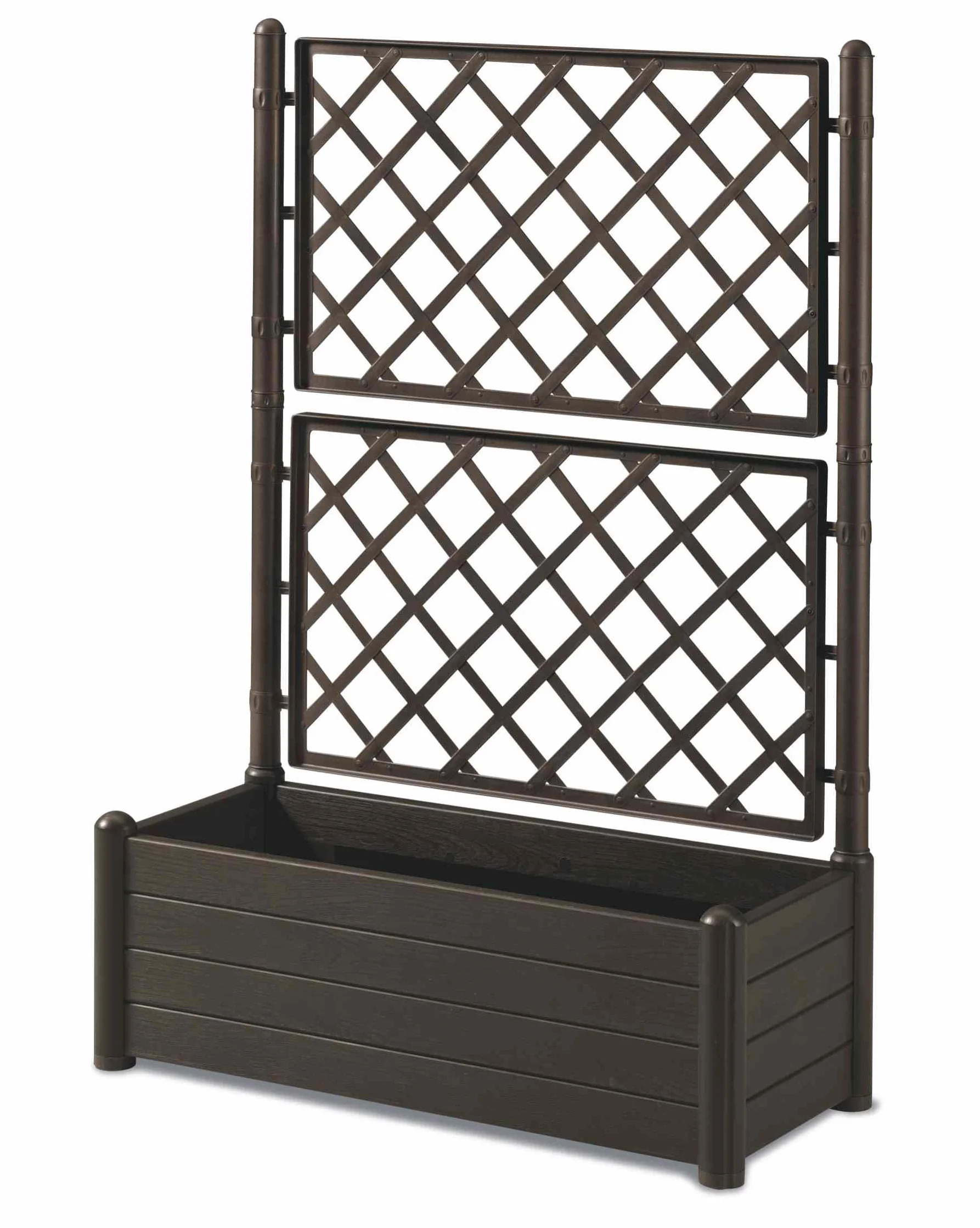 HERSTERA 10014400 - Jardinera con enrejado, marrón oscuro, 100 x 43 x 142 cm