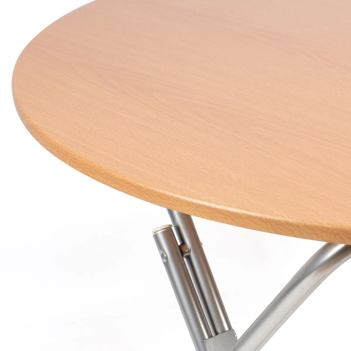 THE SECRET HOME - Mesa Cuadrada Plegable Portátil - Color Natural - 70 cm x 70 cm - Madera y Metal - Ideal para Cocina, Terraza o Jardín (D. Ø90 x Alto 70 cm)