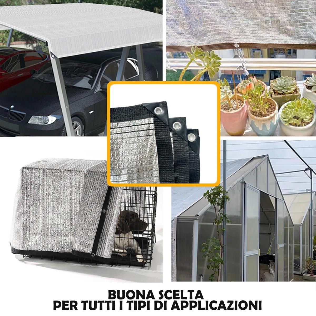 BeGrit Red de Sombra de Aluminio 75% Tela Aluminio para Sombra Coche Malla Sombra con Ojales Tela Cobertura Reflectante Aluminio Tela Reflejante Sol para Perros Jardín Patio balcón Campame 2x2m