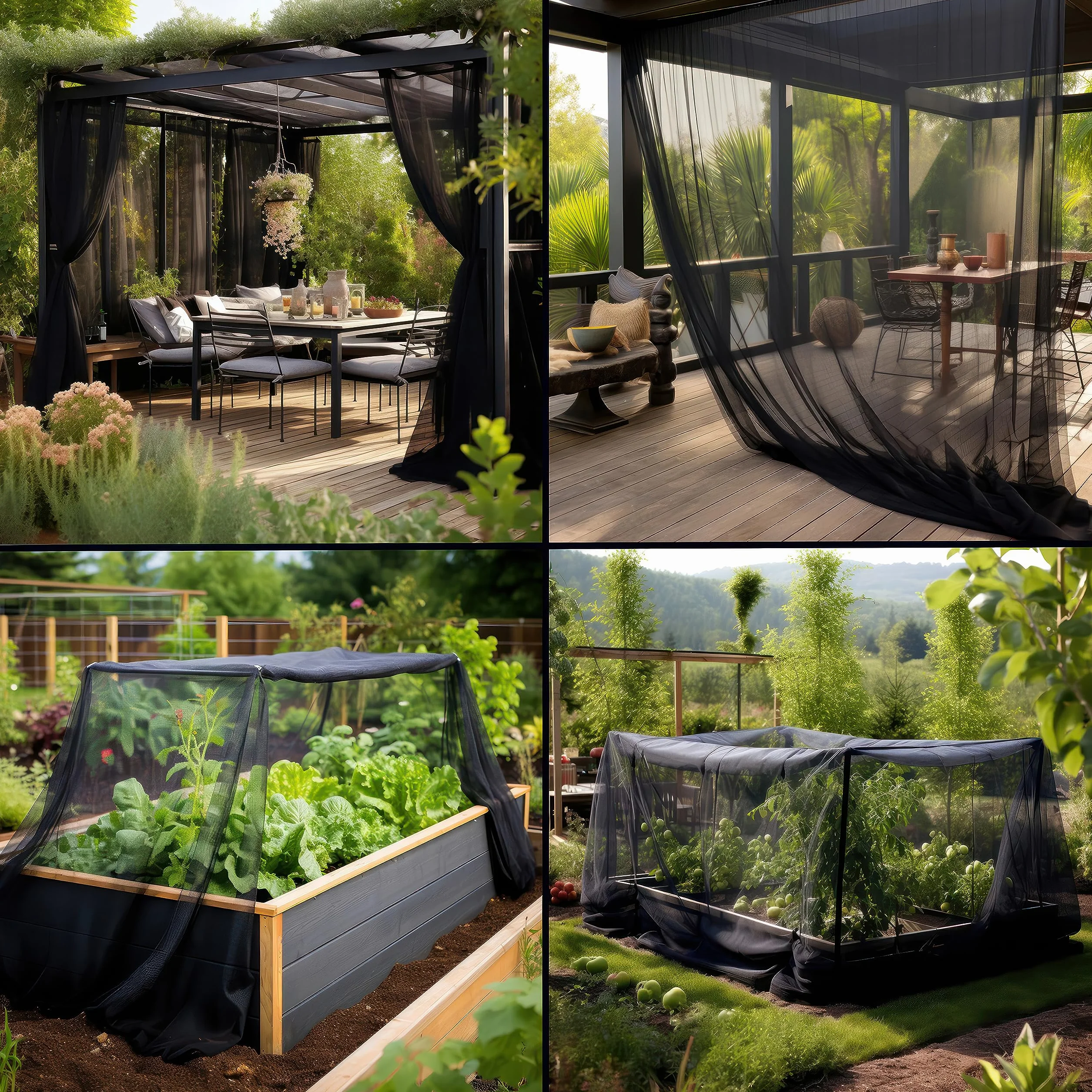 Mosquitera Negra 3x6 Metros de Red | Mosquitera para Techo de jardín, terraza, Exterior y Ventana | Red de protección contra Insectos, de Malla Fina