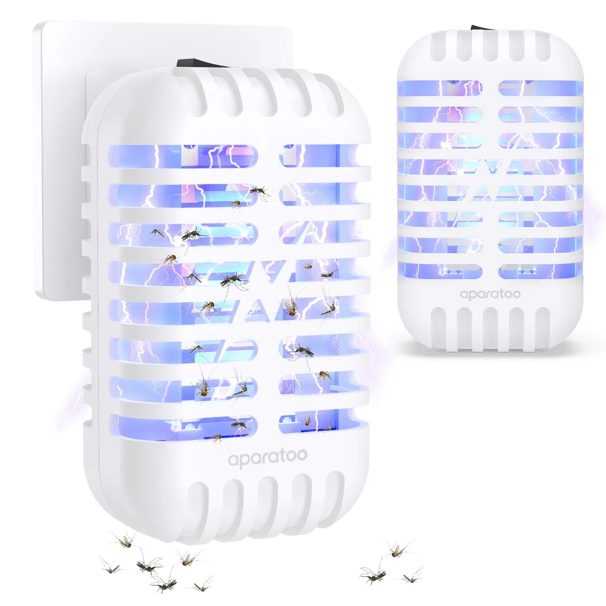 2 Piezas Lámpara Antimosquitos Electrico, Trampa para Mosquitos para Interior, contra Mosquitos, Moscas, Polillas, Lampara Antimosquitos con Luz UV para Cocina, Dormitorio, Comedor