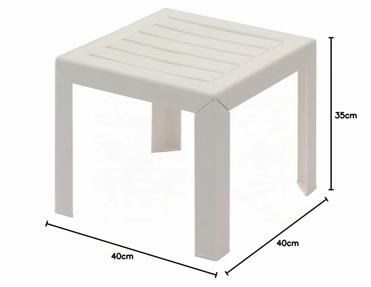 GROSFILLEX 53001004 Miami Mesa Auxiliar, Blanco, 40 x 40 cm