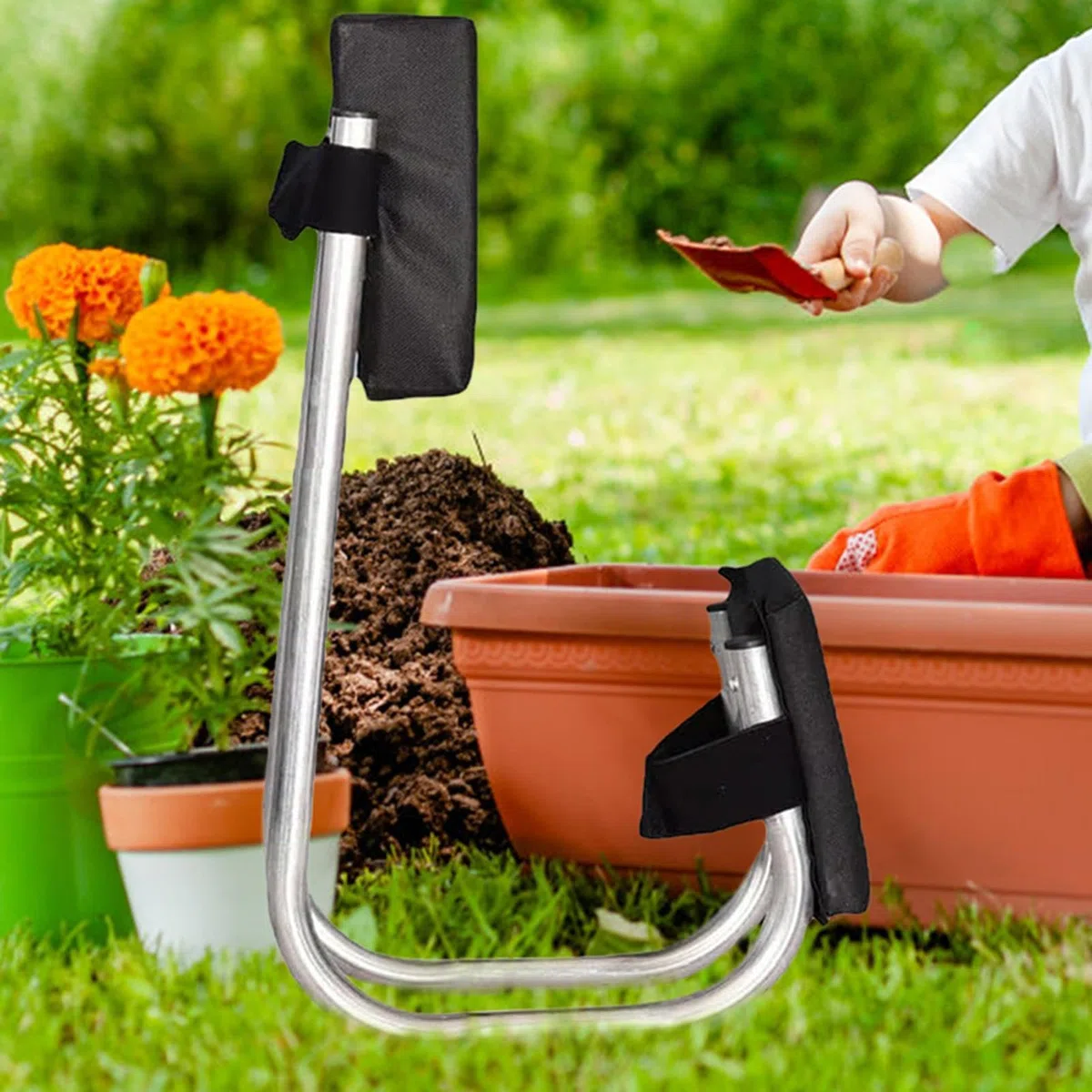 Taburete de rodillas para jardín,Taburete de rodillas para jardinería,Rodilla portátil ajustable - Taburetes de jardín para banco, arrodillador portátil para jardinería, almohadilla para arrodil