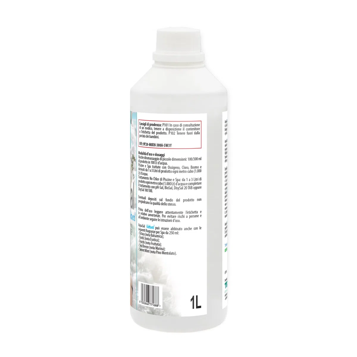 AquaSal, mezcla con alta concentración de sales de magnesio, potasio y yodo de alta actividad biológica para spas, jacuzzis y piscinas, 1 litro -