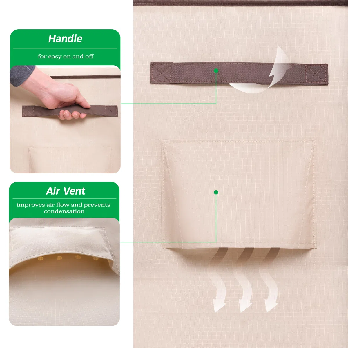 F&J Outdoors Funda Sillas Jardin Funda para Muebles de Jardin Impermeable Recubrimiento PU 600D Resistencia a la Intemperie Funda tumbonas Jardin Exterior 102x102x66/91cm,2 Piezas
