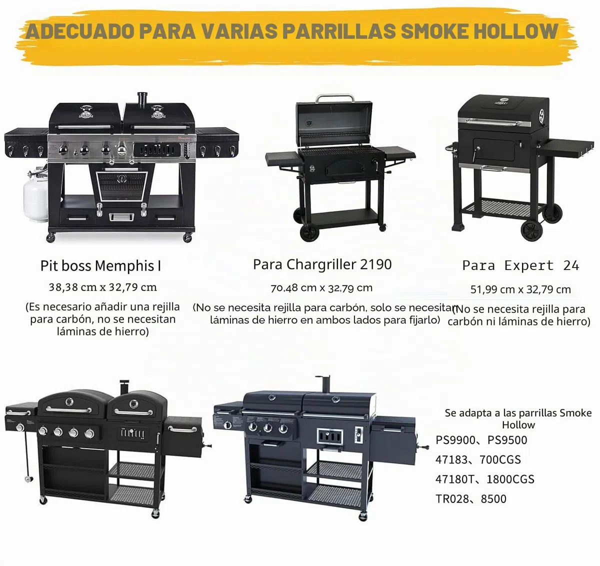 GFTIME 38-71 cm Ajustable bandeja de carbón para Tepro Toronto, Taino Hero XL barbacoa de carbón, Activa Angular, EL Fuego Montreal, EL Fuego Ontario barbacoa de carbón, piezas de repuesto de parrilla
