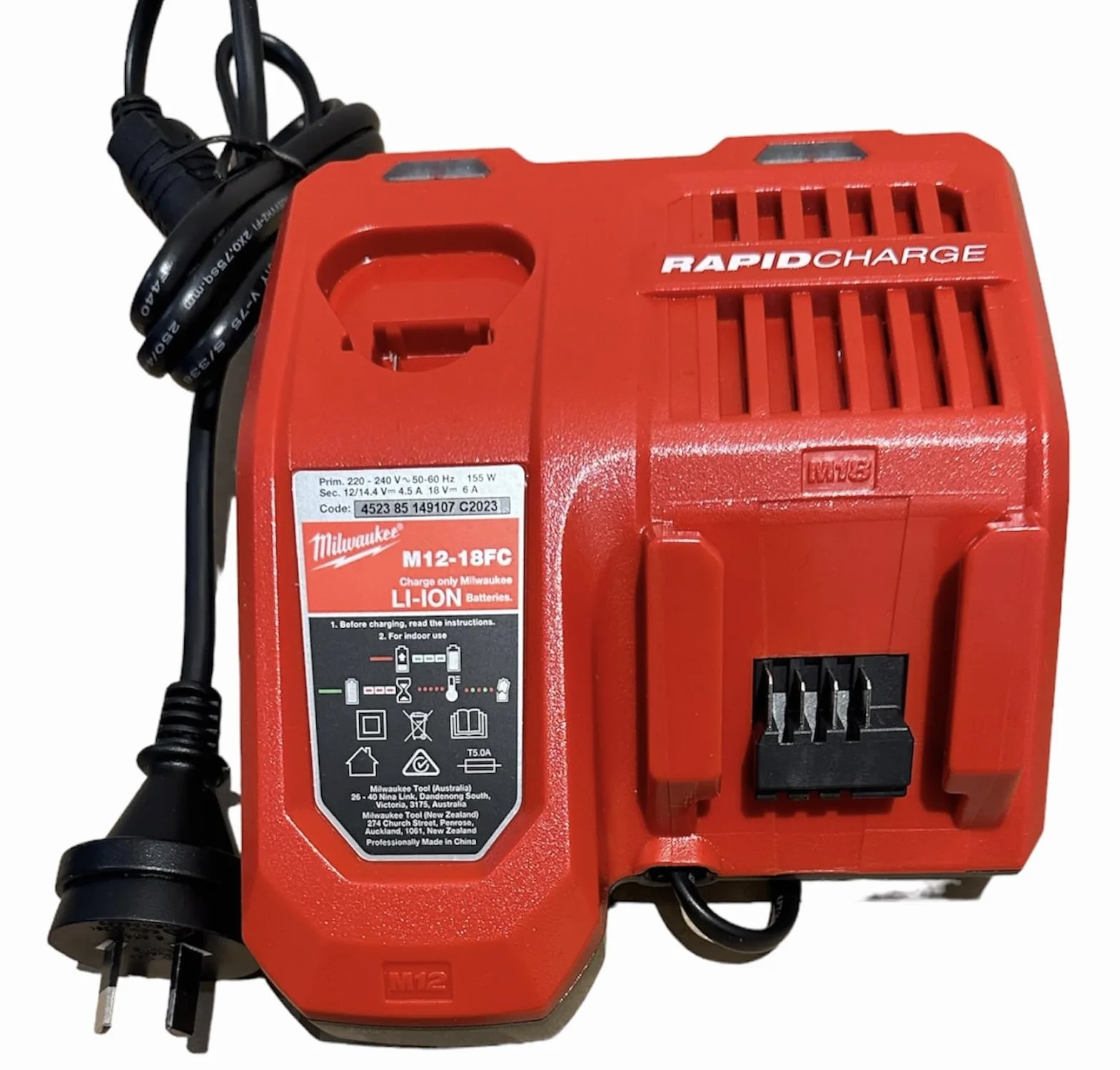 Cargador rápido sistema M12, M14 y M18 Li-Ion