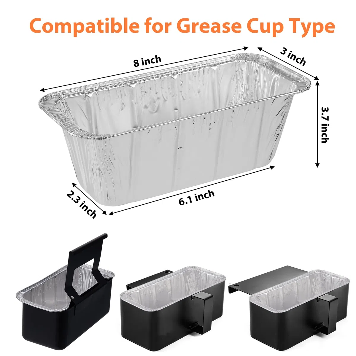 Paquete de 50 accesorios para plancha Blackstone, forros de taza de grasa, bandeja de goteo de papel de aluminio para parrilla Blackstone de 17, 22, 28, 36 pulgadas, bandeja de grasa