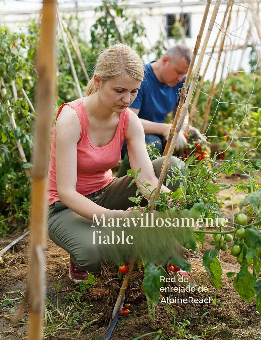 AlpineReach 1,5m x 107m Red de Jardín, Red de Enrejado para Plantas, Tomates, Hortalizas, Plantas, Trepadoras, Red para Pájaros para Jardín e Invernadero, Blanco