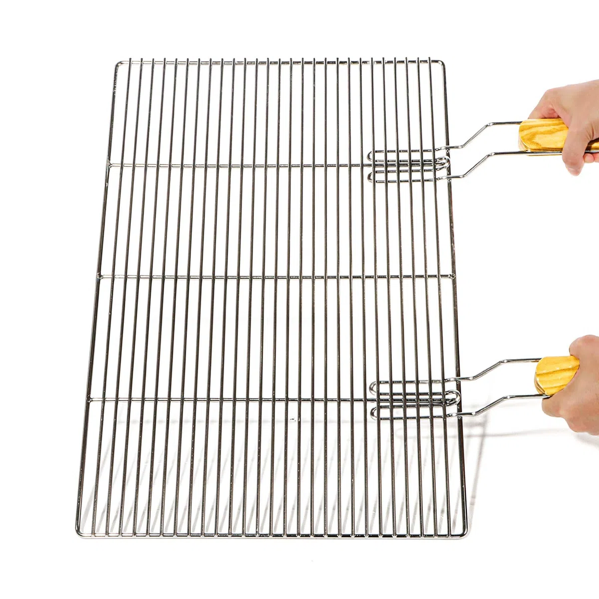 Wiltec Parrilla barbacoa 54x34cm rectangular con mangos barbacoa grill plancha rejilla asadero acero inoxidable grill