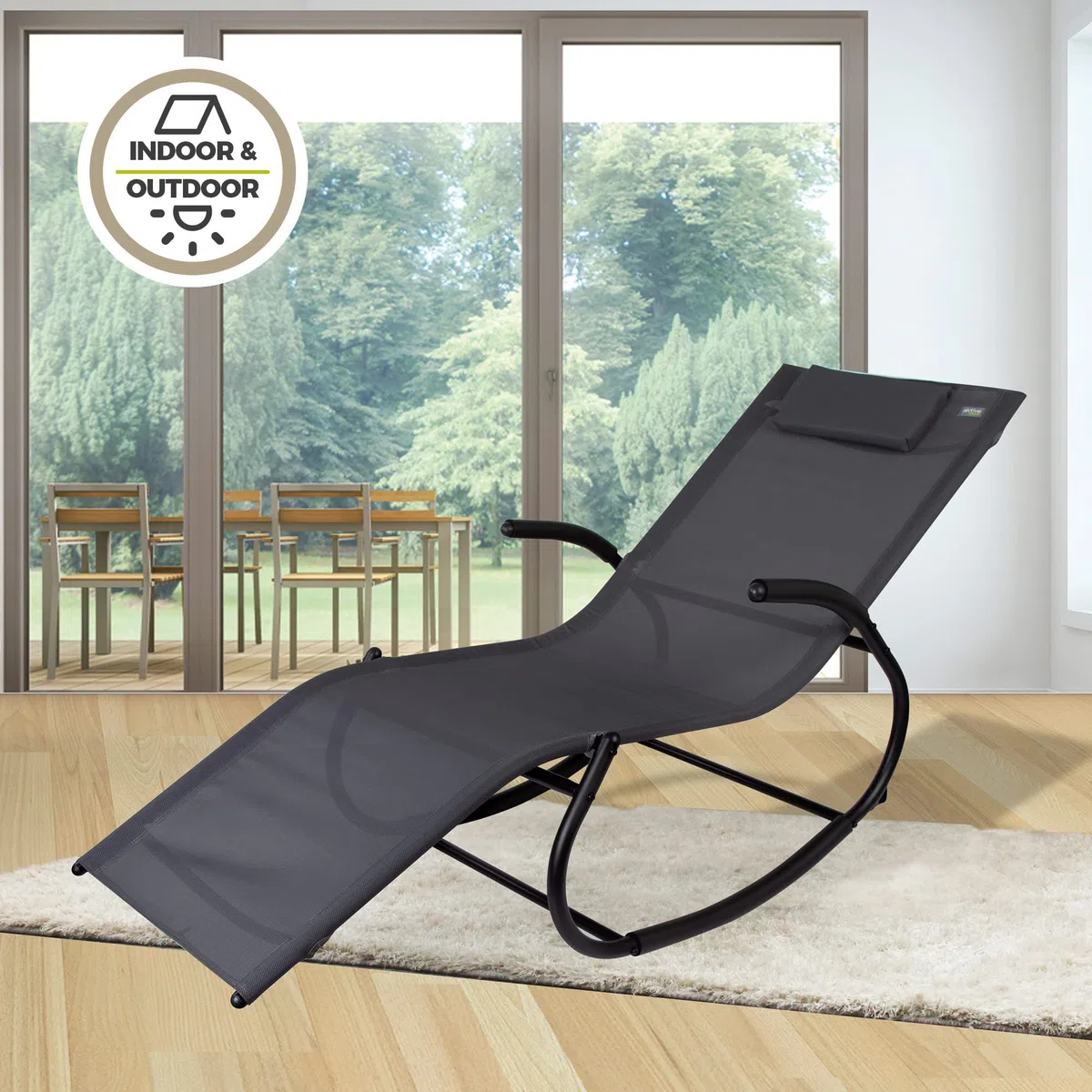 AKTIVE tumbona Textileno 60x172x75cm