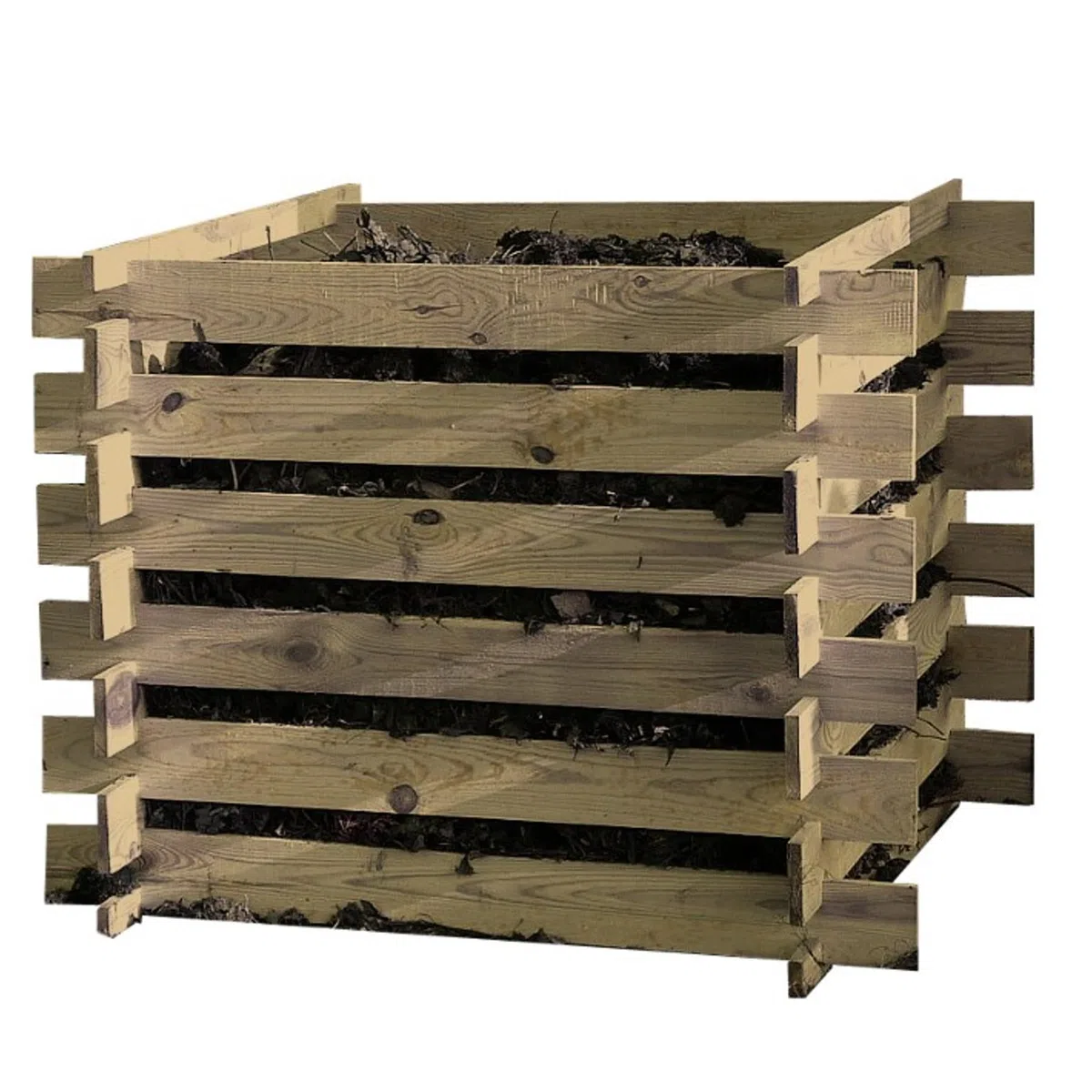 Compostador Abono de Madera Construcción 100x100x70cm Compostador