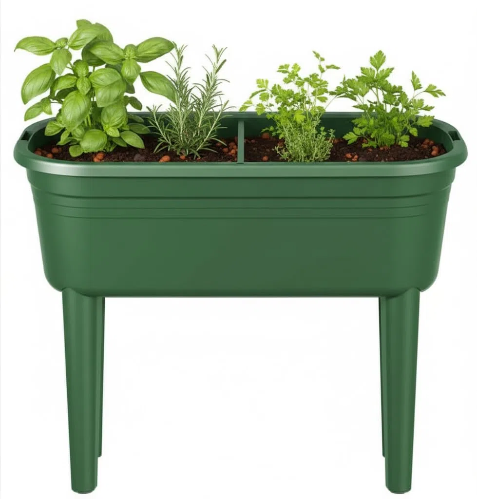 FLORUS Grow Table Set - Jardinera por Exterior cultívalo tú Mismo - Invernadero Incluido - 26.4 x 37.0 x 78.0 - Verde/Green