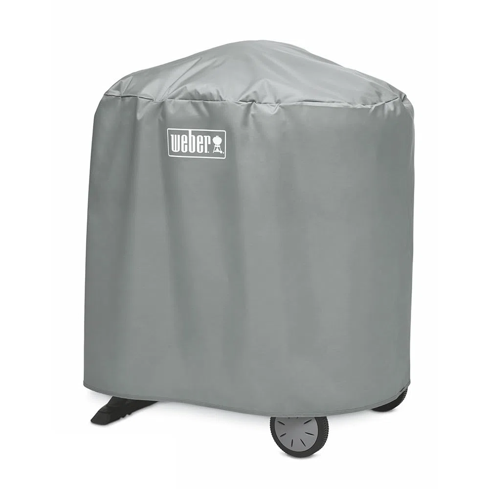 Weber Funda para barbacoa Q1000/2000 con soporte, transpirable, resistente a los rayos UV y al agua, protección contra condiciones climáticas, cierre de velcro para fijación - Gris (7177)