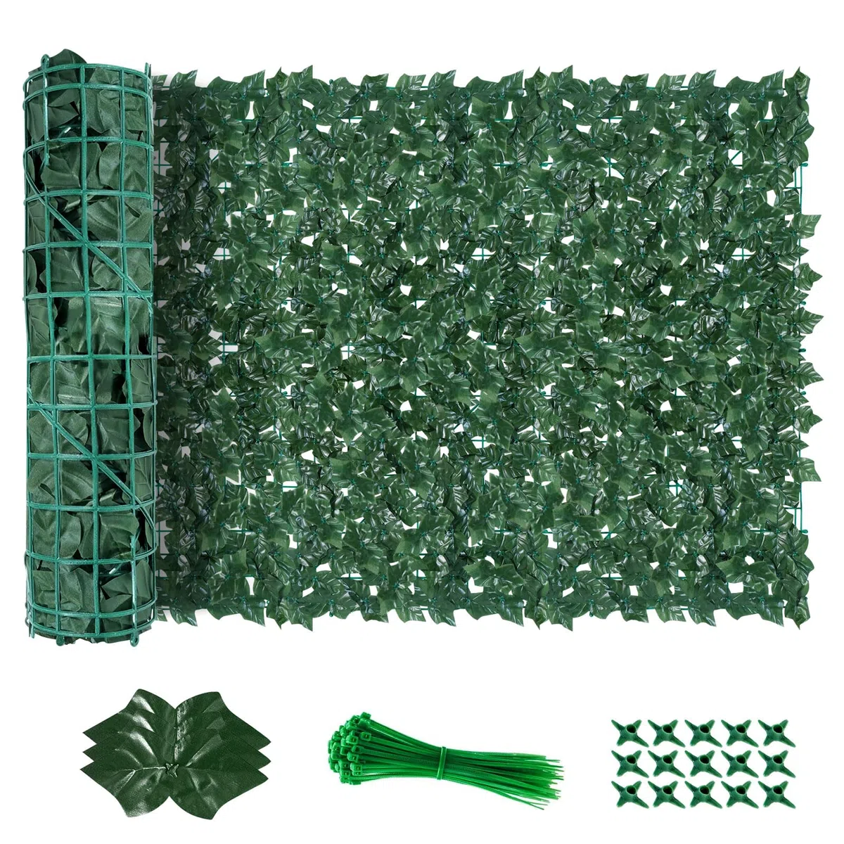 Pantalla de Cerca de privacidad de Hiedra Artificial, 100 * 300 cm césped de imitación de jardín de,decoración de Hojas de Planta Falsa para jardín de Valla (Hojas de camote)