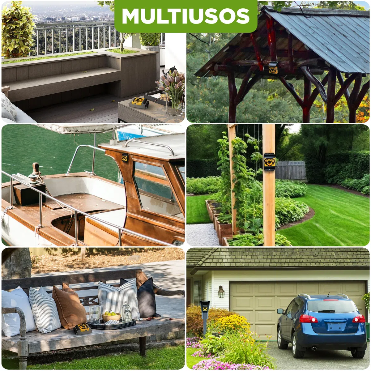 ISOTRONIC Repelente de Aves con luz y ultrasonido – Ahuyentador de Aves a Pilas para ahuyentar pájaros y Palomas – Repelente de Palomas para balcón y jardín – Alcance Efectivo de 40 m² (1 Unidad)