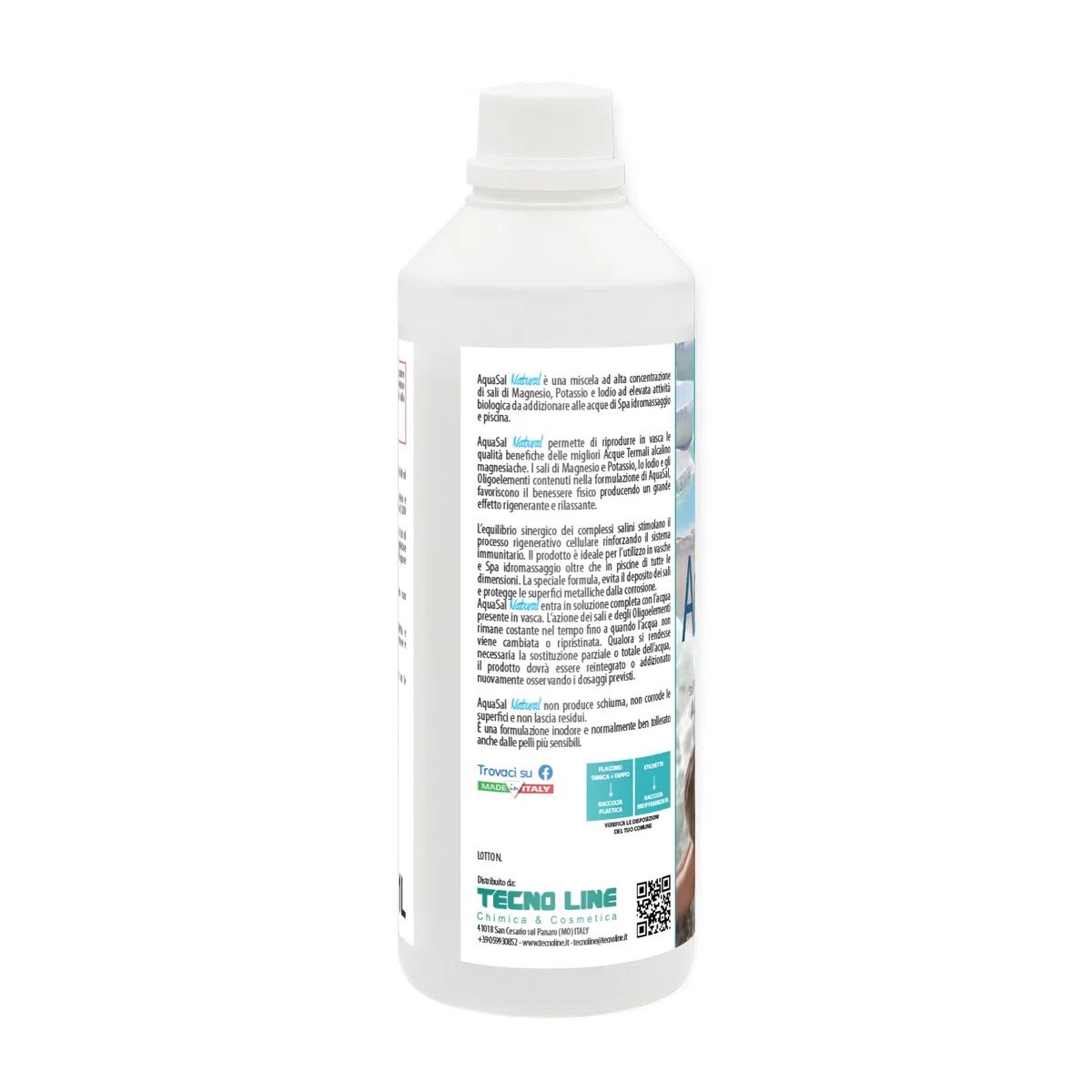 AquaSal, mezcla con alta concentración de sales de magnesio, potasio y yodo de alta actividad biológica para spas, jacuzzis y piscinas, 1 litro -