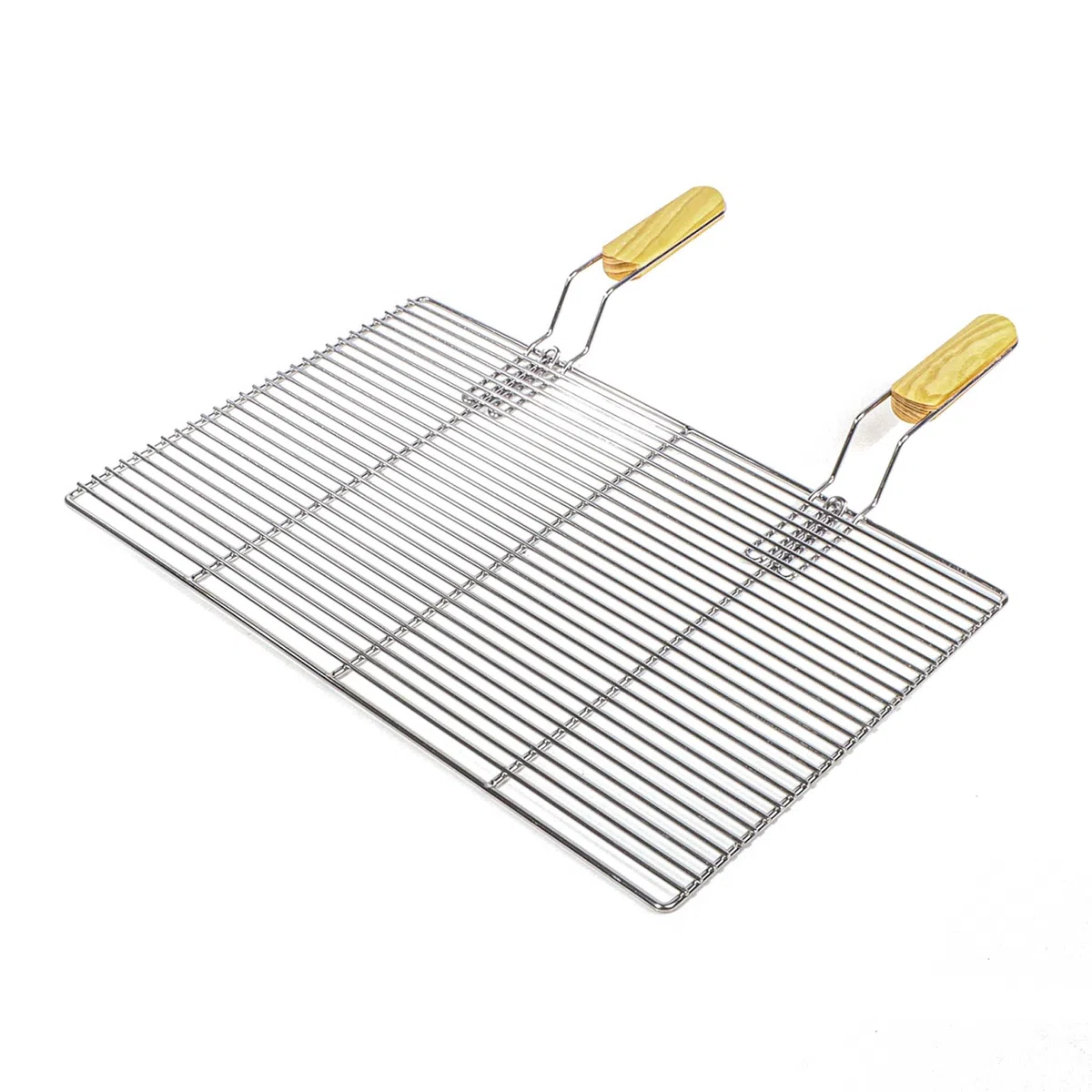 Wiltec Parrilla barbacoa 54x34cm rectangular con mangos barbacoa grill plancha rejilla asadero acero inoxidable grill