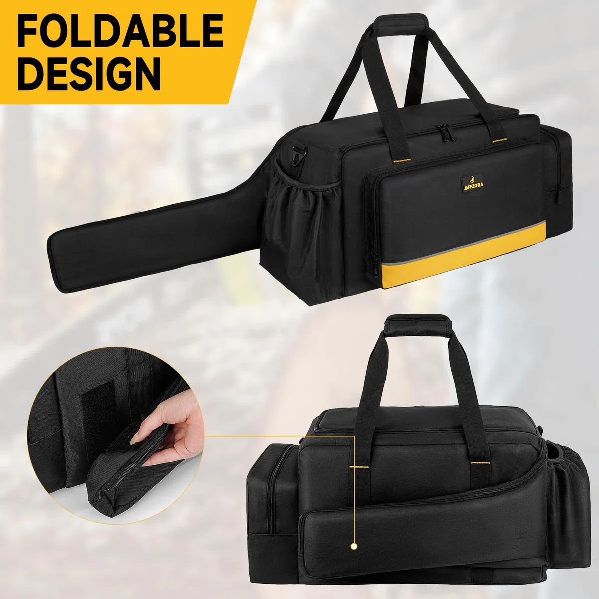 Bolsa de almacenamiento para motosierra, impermeable, plegable, compatible con Greenworks, Dewalt, EGO Power+ 35/40/45 cm y motosierras inalámbricas, color negro (solo bolsa)