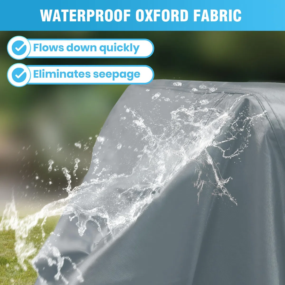 Velway Fundas para sofás en Forma de V - 420D Oxford Impermeable Funda Sofa Esquinero Jardin Exterior con Cinta Impermeable, a Prueba de Viento Funda Muebles Jardin (Gris, 255x255x87cm)