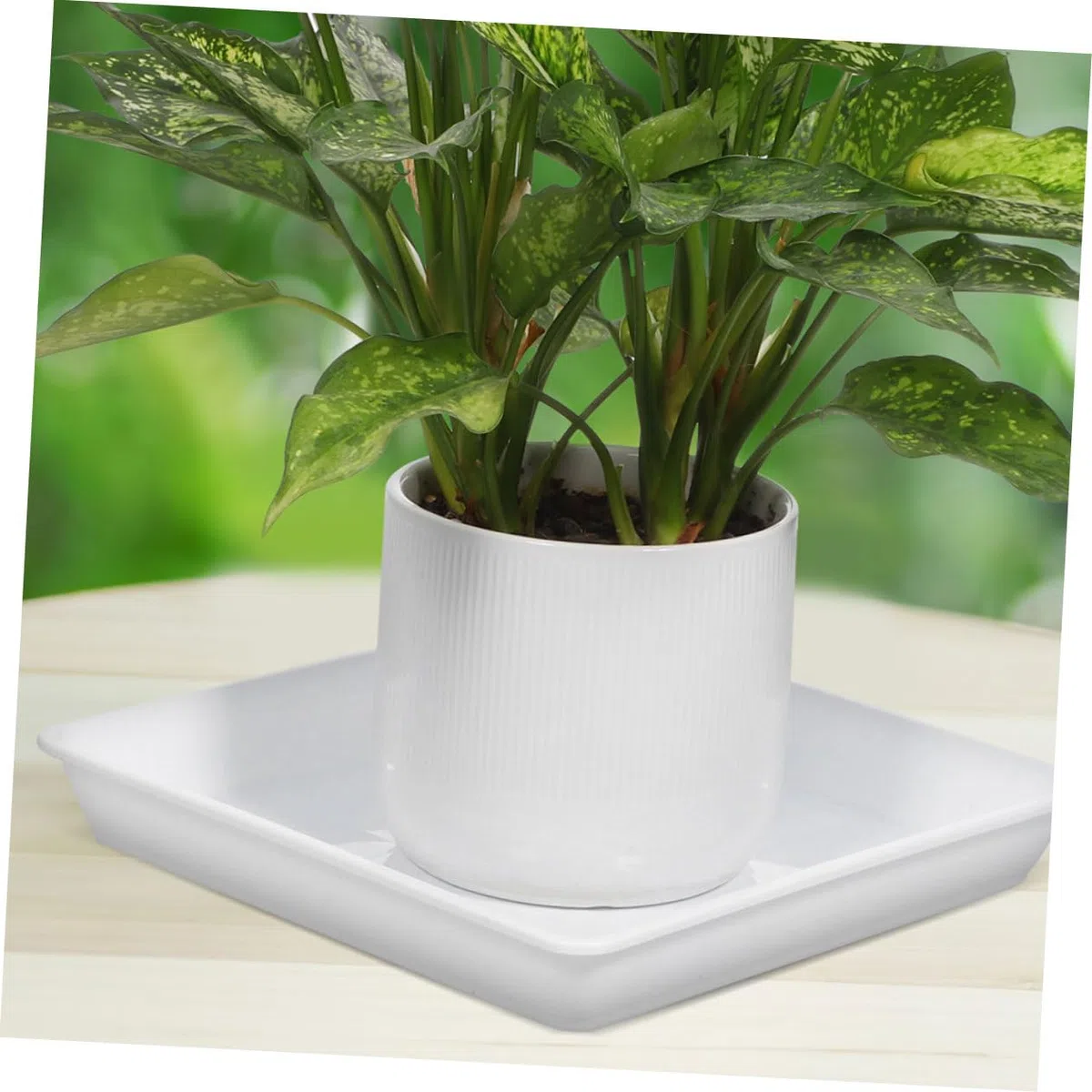 UPKOCH 2 Platillos para Macetas Cuadrados De Plástico Grueso 13.77 Pulgadas Bandeja De Goteo para Plantas Suculentas Jardín Interior Y Exterior Recolección De Agua