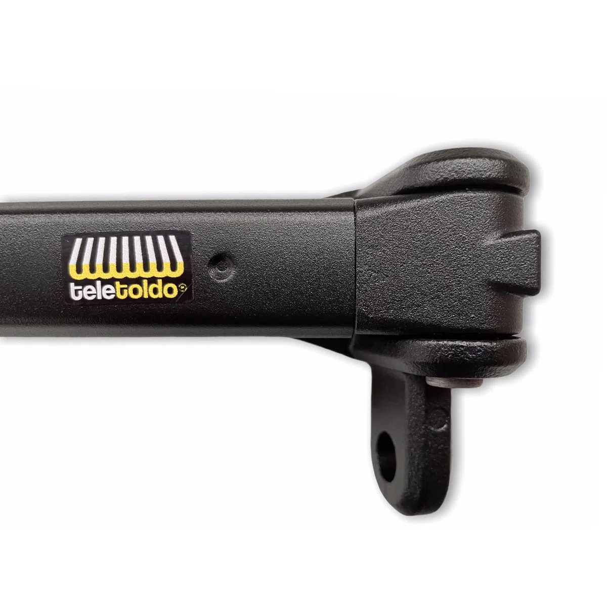 Teletoldo – Kit de Brazos para Toldo de Balcón de 50 ctms. con Sujeción a Barandilla ● Muelle Retráctil ● Pletinas + Tornillos + Embellecedores Incluidos ● Color Negro