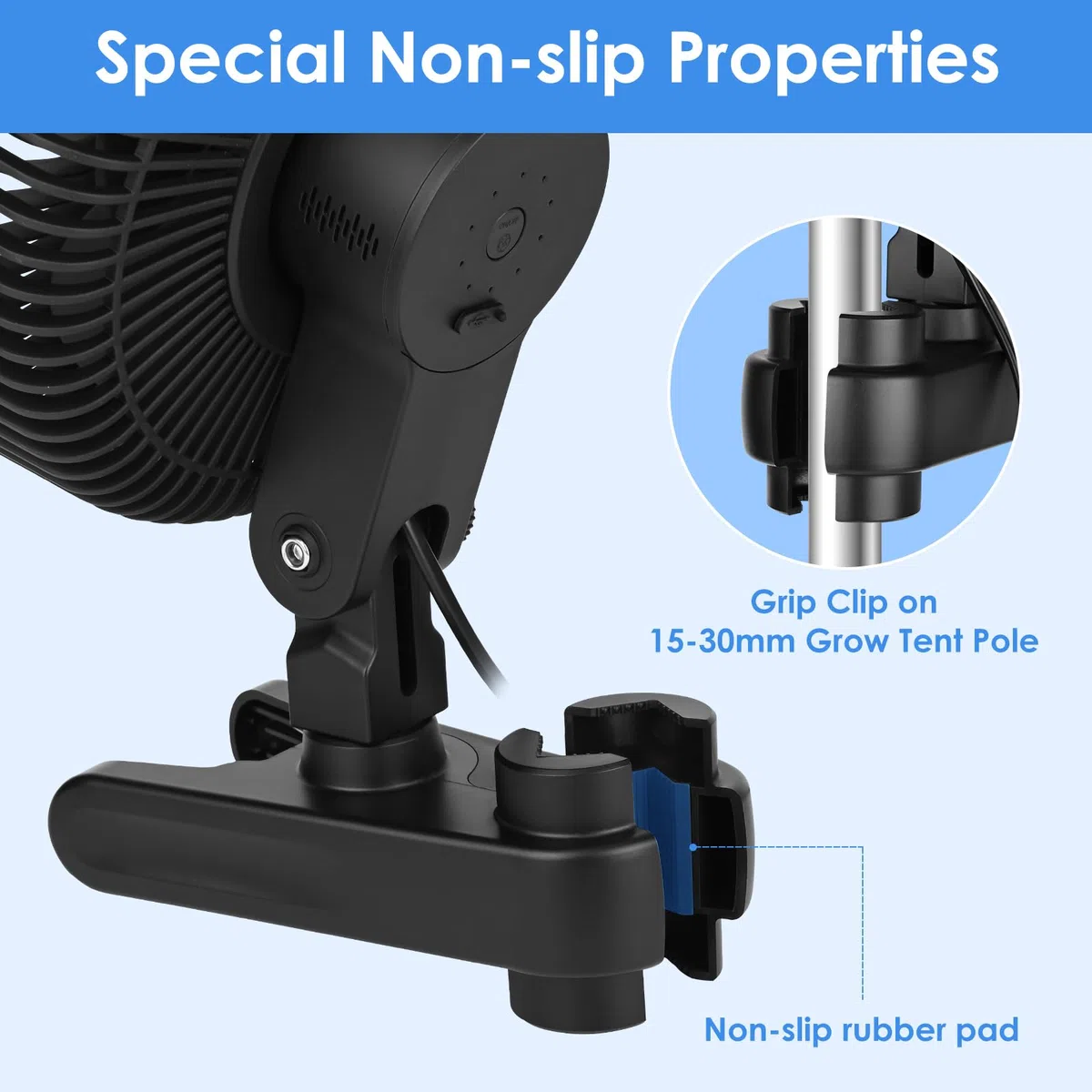 Ventilador de Clip, 10 Velocidades Ventilador Grow, Motor EC Ventilador para Armario de Cultivo Grow