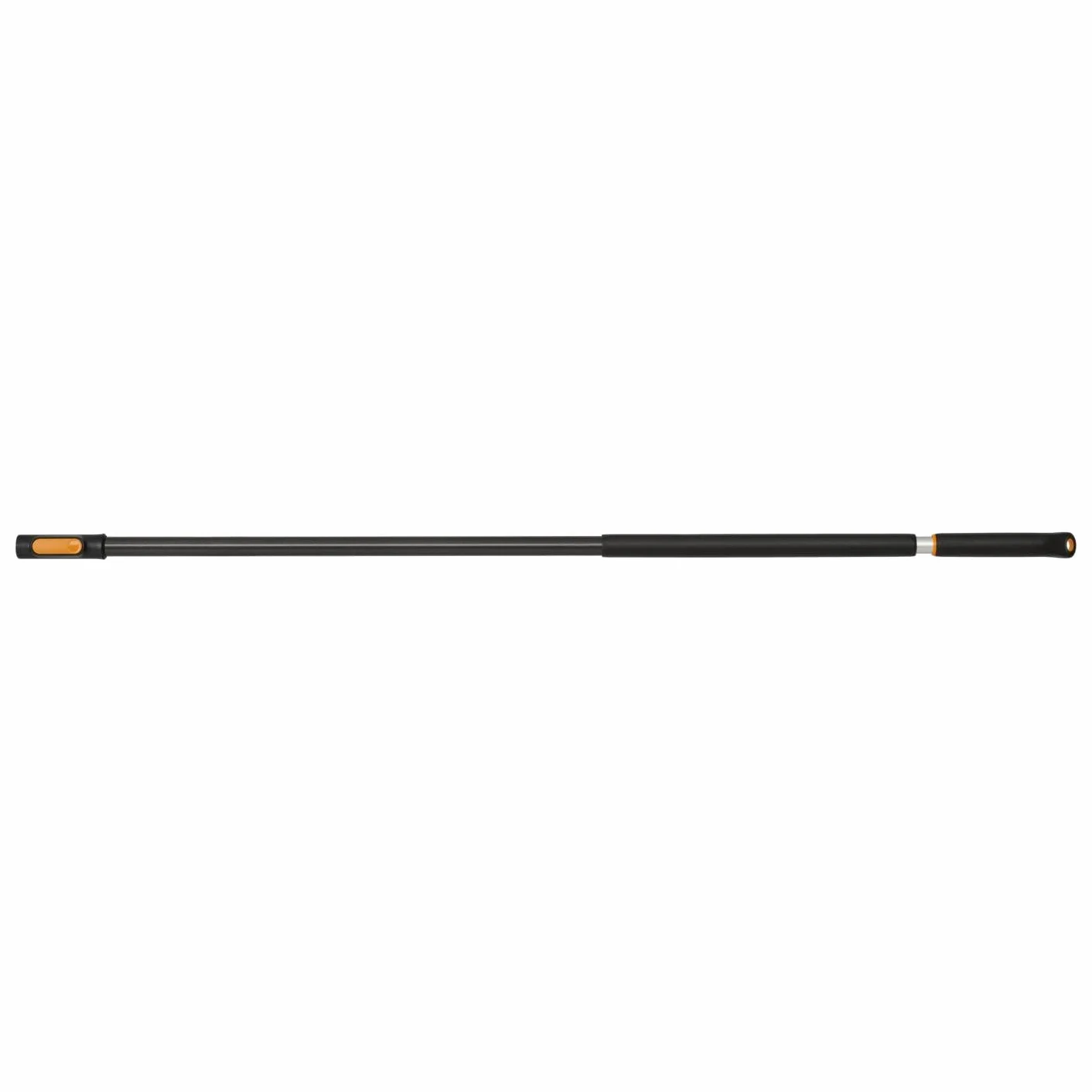 Fiskars OneClick Mango Telescópico M, Extensible de 119 a 179 cm, Cambio en 1 Clic, Adaptador QuikFit Disponible por Separado, Empuñadura SoftGrip, Aluminio, Negro y Naranja, 1080671