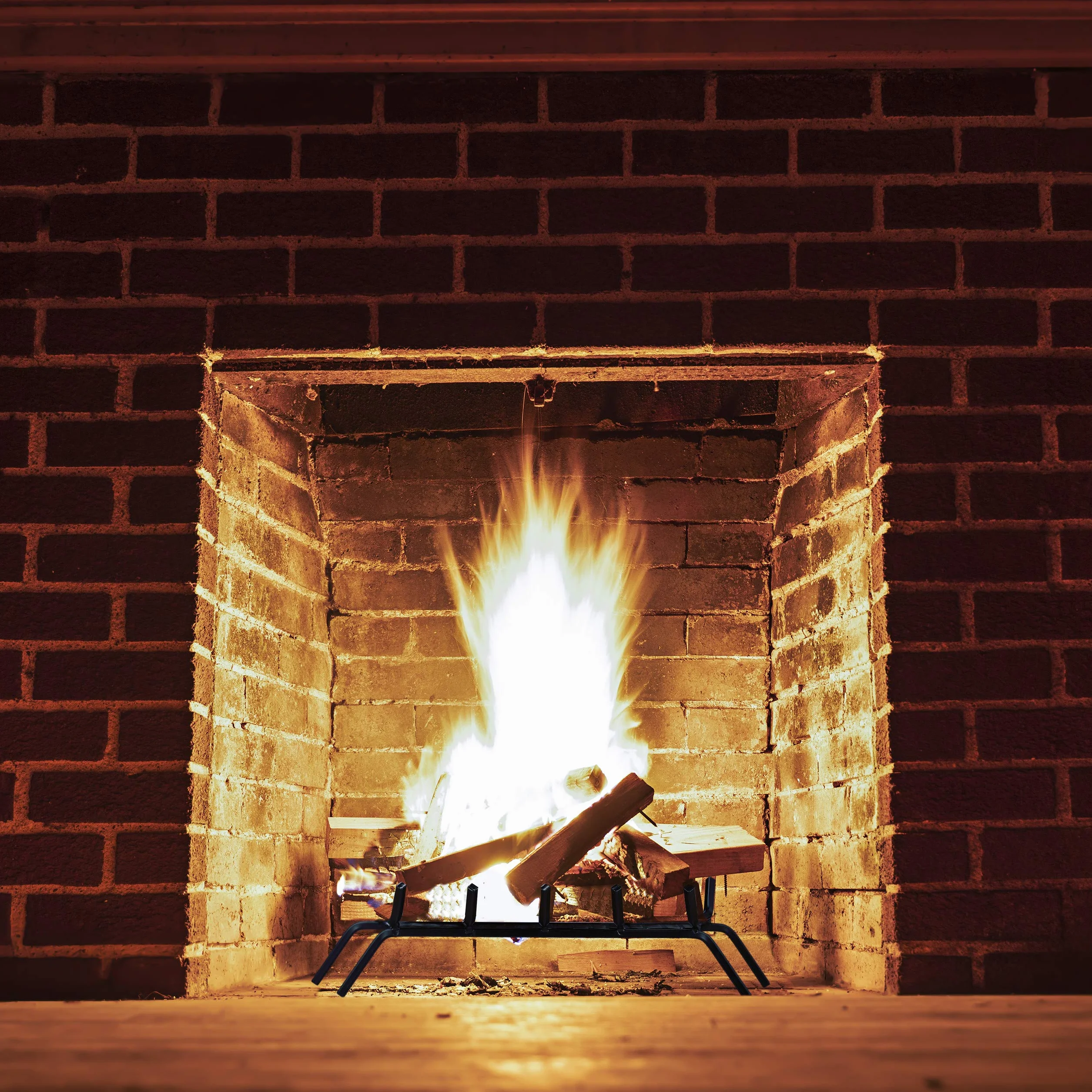 Relaxdays Parrilla para Chimenea, Rectangular, Acero, Resistente, Cesta con pies, 17x69x34 cm, Negro