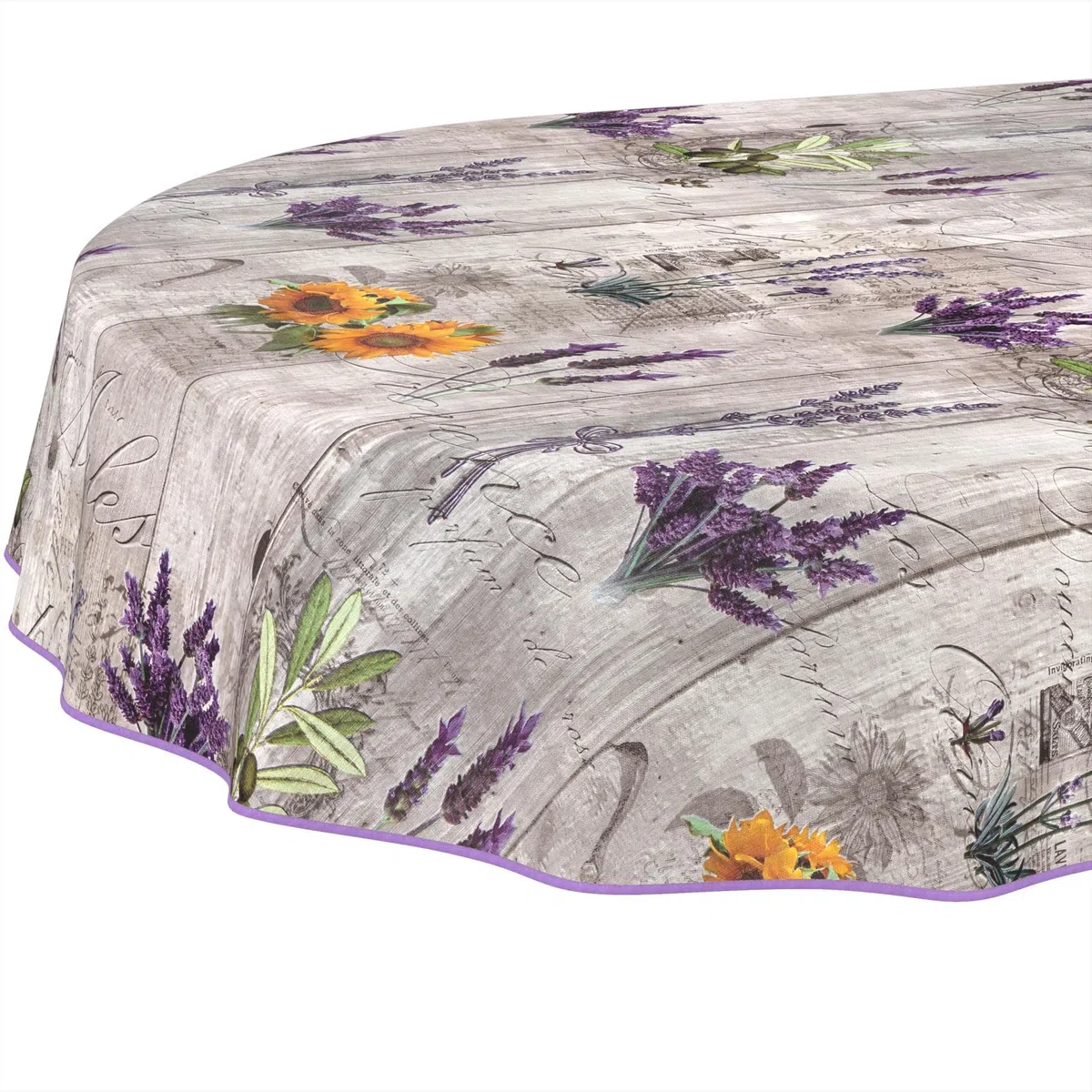 Mantel de hule lavable, fácil de limpiar, impermeable, efecto loto, para jardín, ovalado, 260 x 140 cm, con dobladillo (ribeteado)