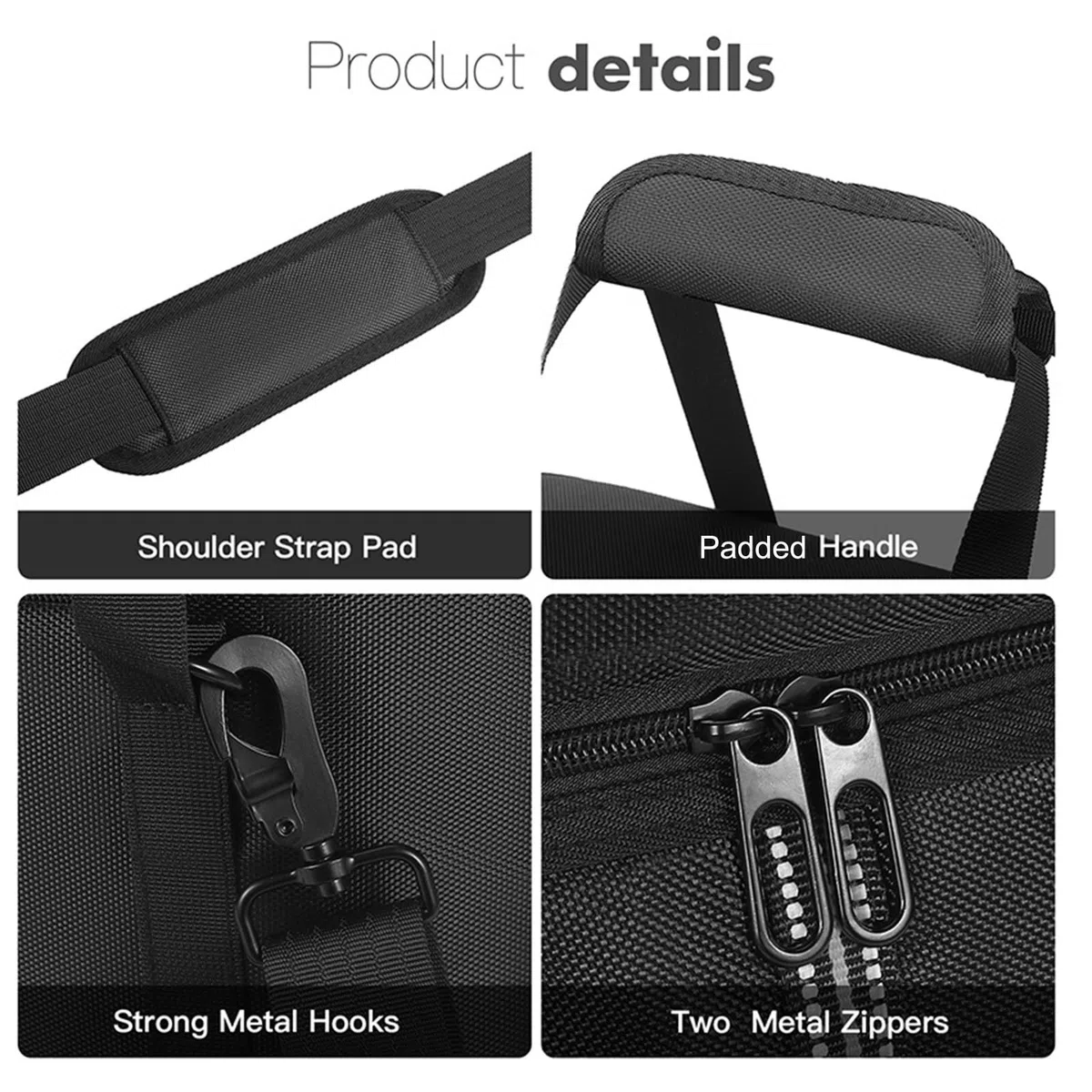Funda de transporte compatible con la estación de energía portátil BLUETTI AC180, bolsa de almacenamiento de viaje al aire libre con cremallera lateral, bolsillos de dos capas para cable de