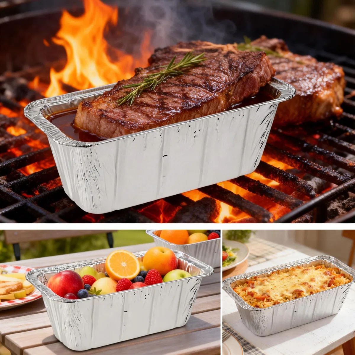 Paquete de 50 accesorios para plancha Blackstone, forros de taza de grasa, bandeja de goteo de papel de aluminio para parrilla Blackstone de 17, 22, 28, 36 pulgadas, bandeja de grasa