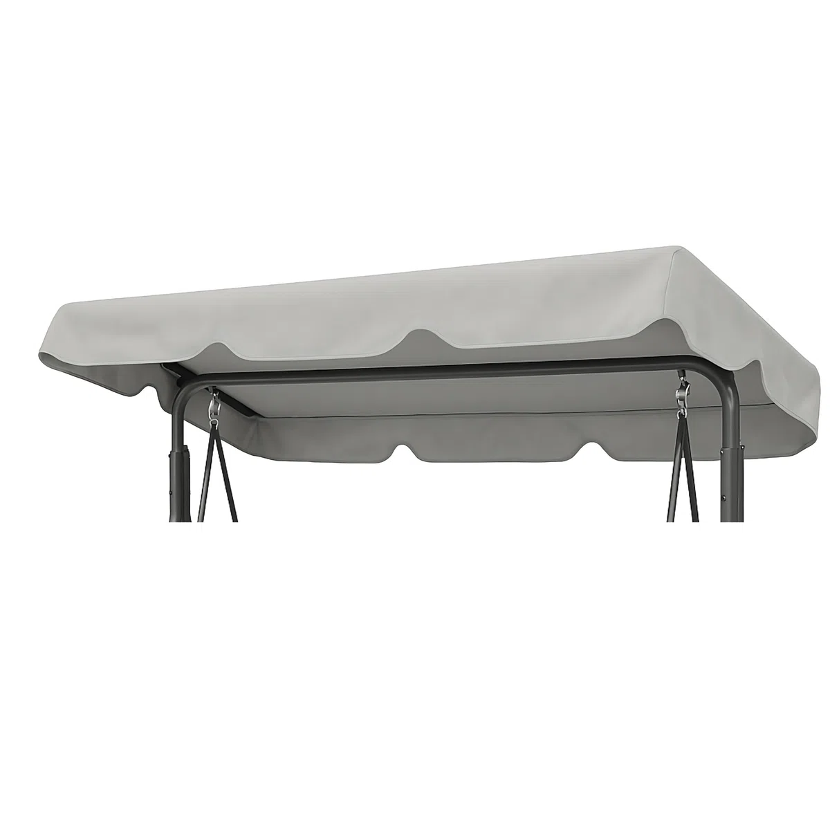 PillowPrim Techo impermeable para columpio de Hollywood, 2-3 plazas, protección UV, toldo para columpio de jardín, resistente al agua y al polvo, 120 x 215 cm, gris ceniza