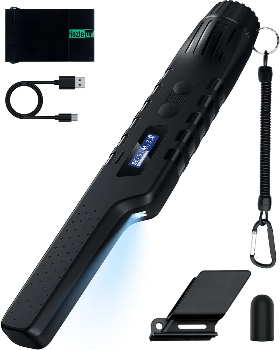 Hazlewolke Pinpointer Detector de Metales - Recargable - Completamente Impermeable, con un Solo Clic para Eliminar Interferencias, Accesorios de Localizador de Precisión para Adultos y Niños
