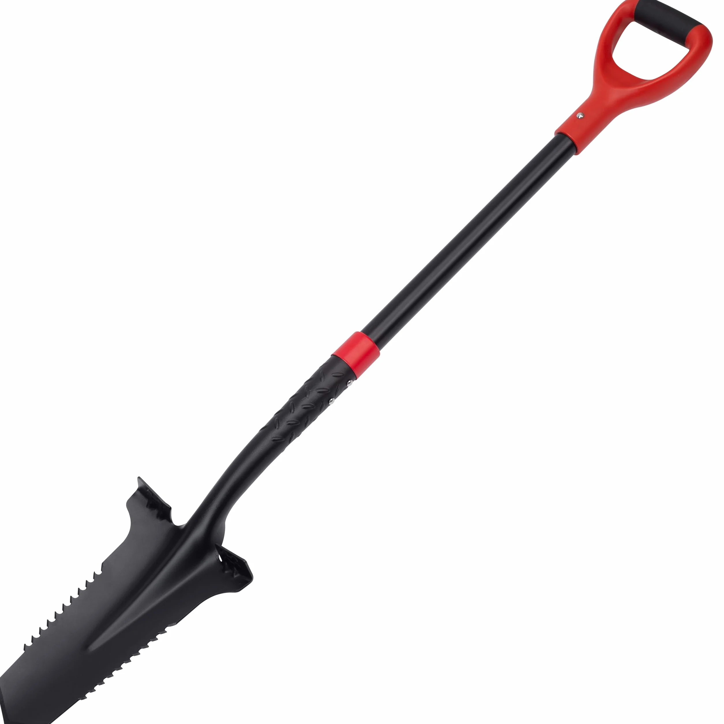 Meister 9872240 - Pala con sierra de raíz para raíces de hasta 3 cm - 195 mm de ancho de trabajo - Mango ergonómico en D - para jardín, construcción y mantenimiento de paisaje/pala de raíz para jardín