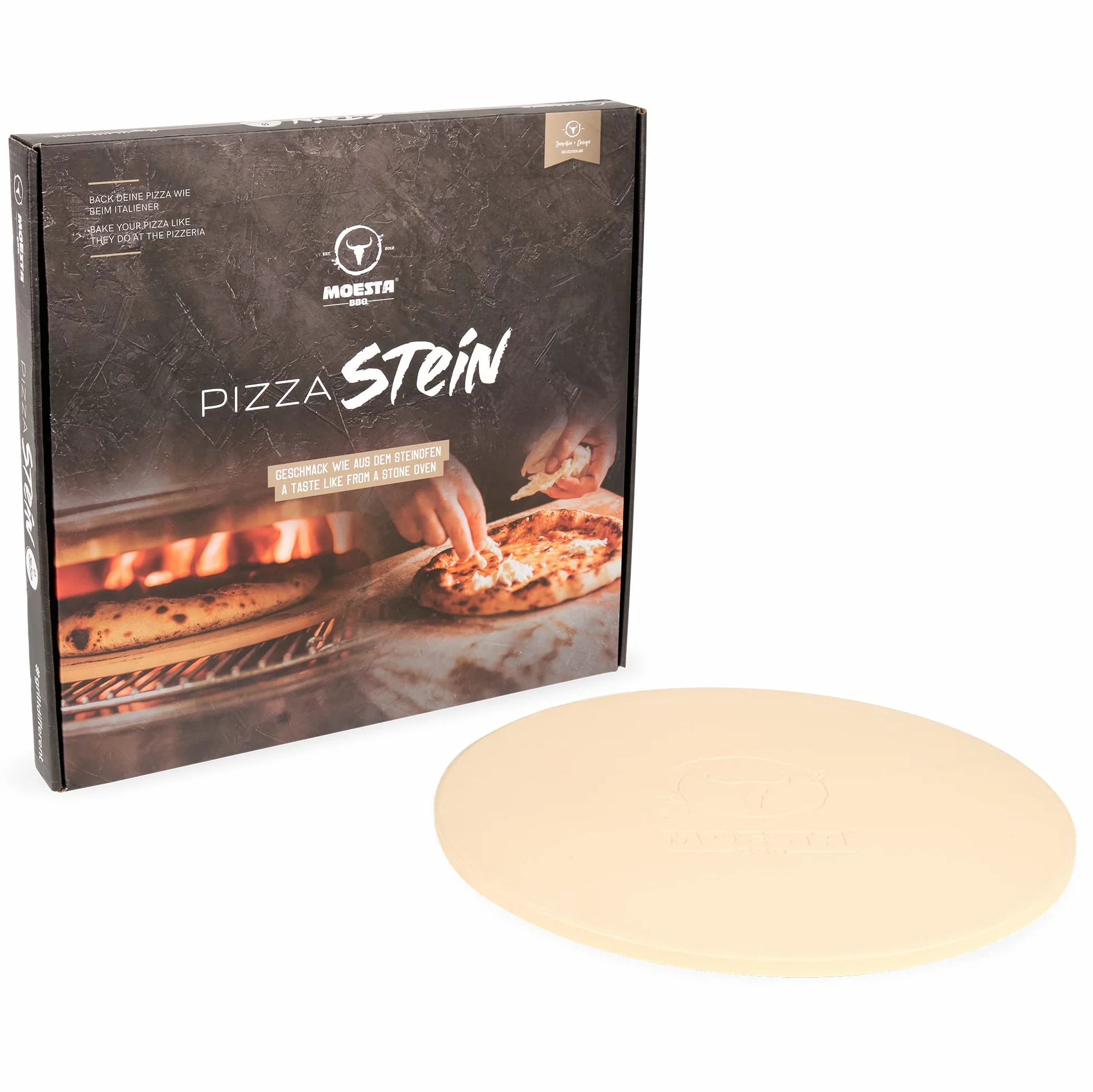 Moesta-BBQ Piedra para hornear pizzas, no. 1, redonda, 36,5 o 41 cm de diámetro -, 36,5 cm